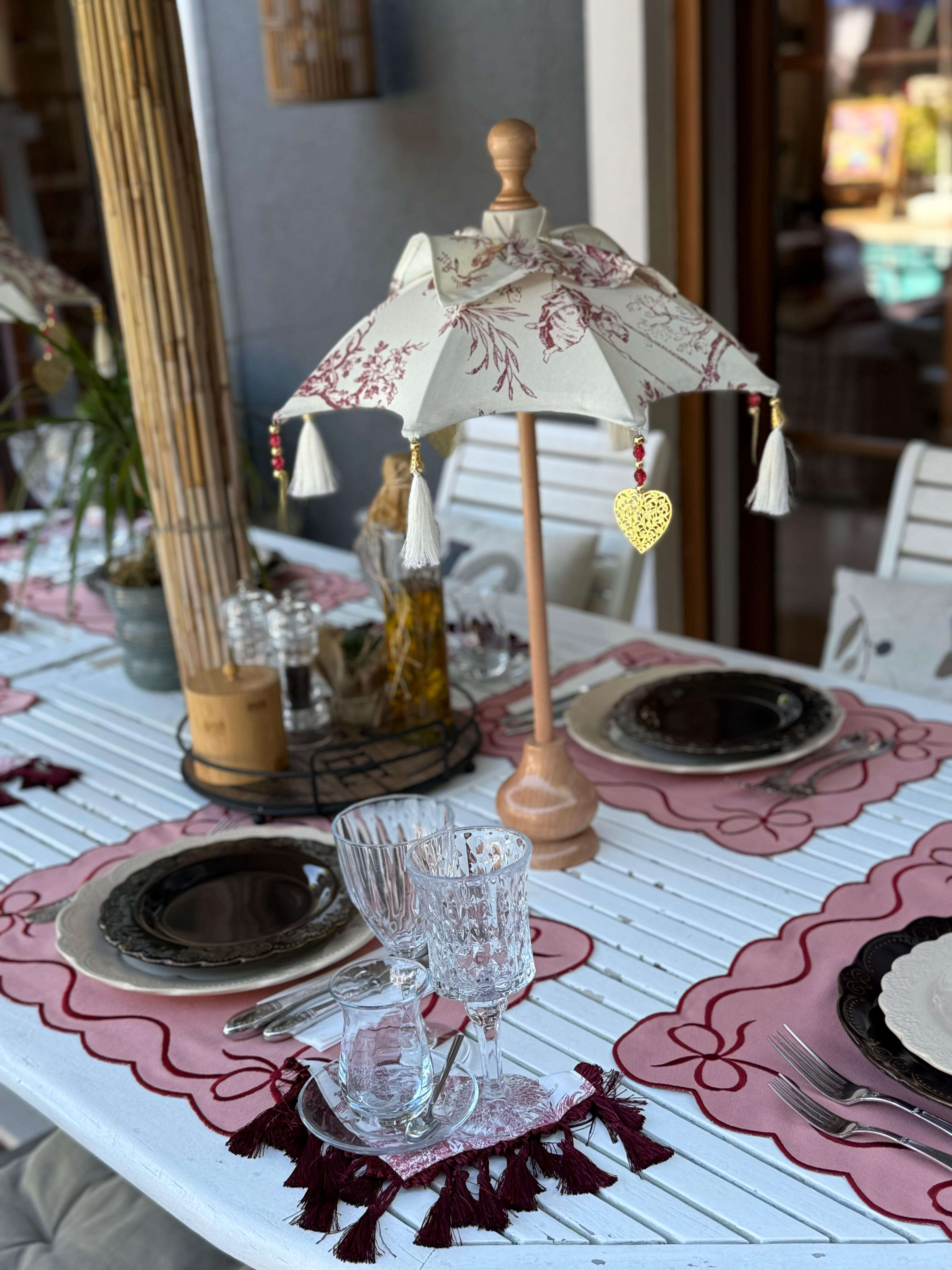 İTALYAN ESİNTİSİ BALİ ŞEMSİYESİ - BORDO