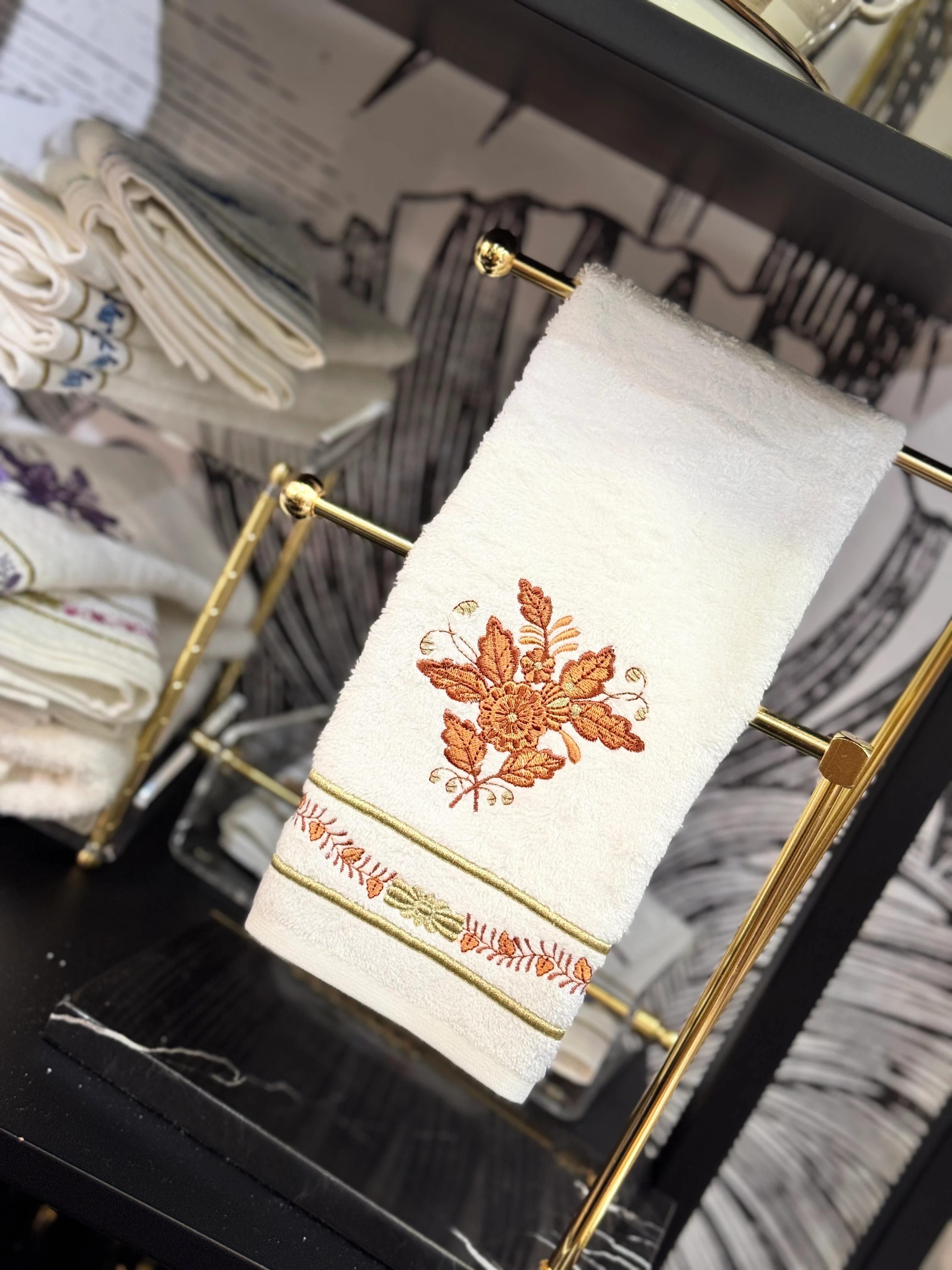 DİANA NAKIŞLI HAVLUSU - TURUNCU