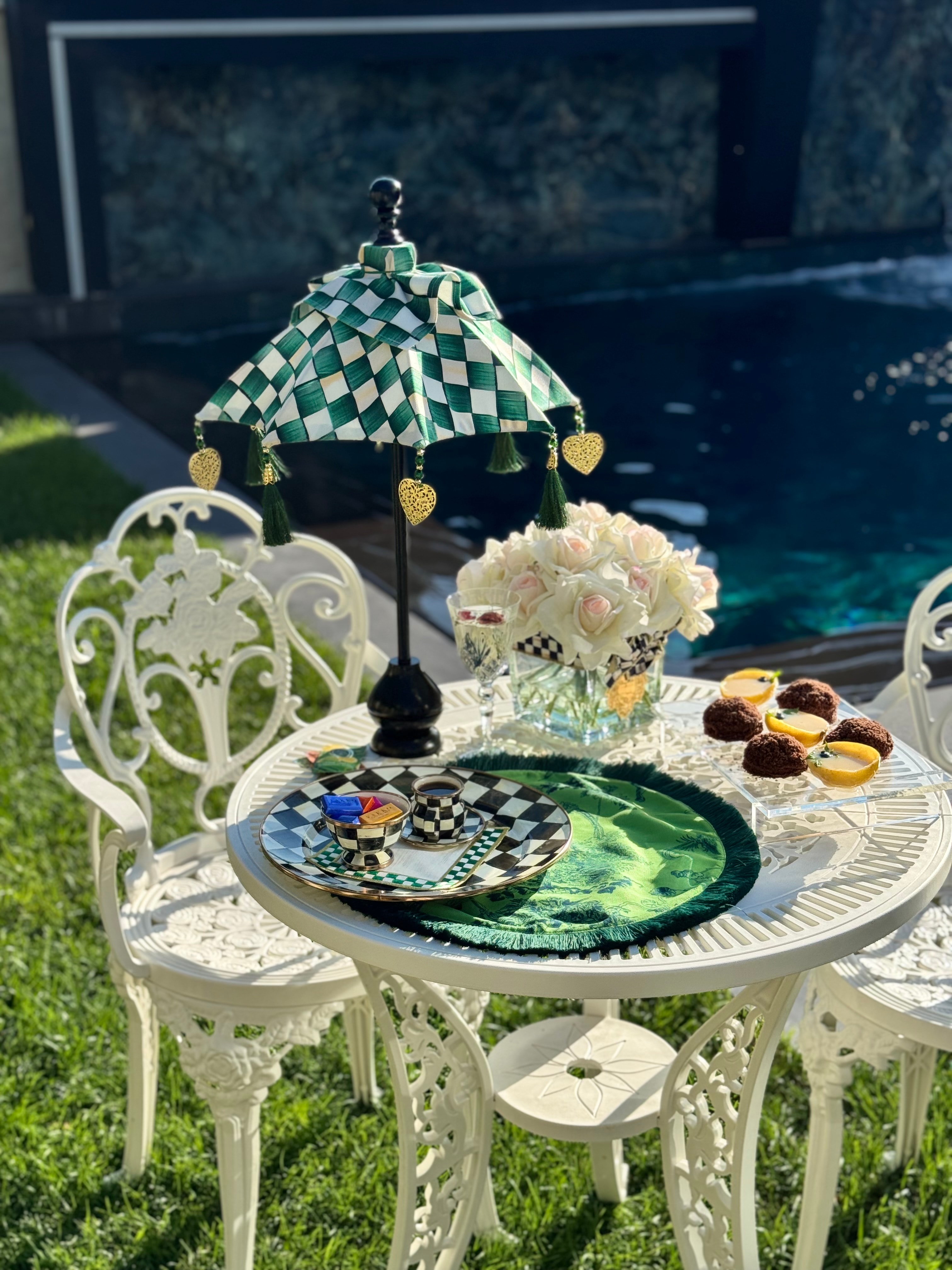 YEŞİL DAMALI BALİ ŞEMSİYESİ