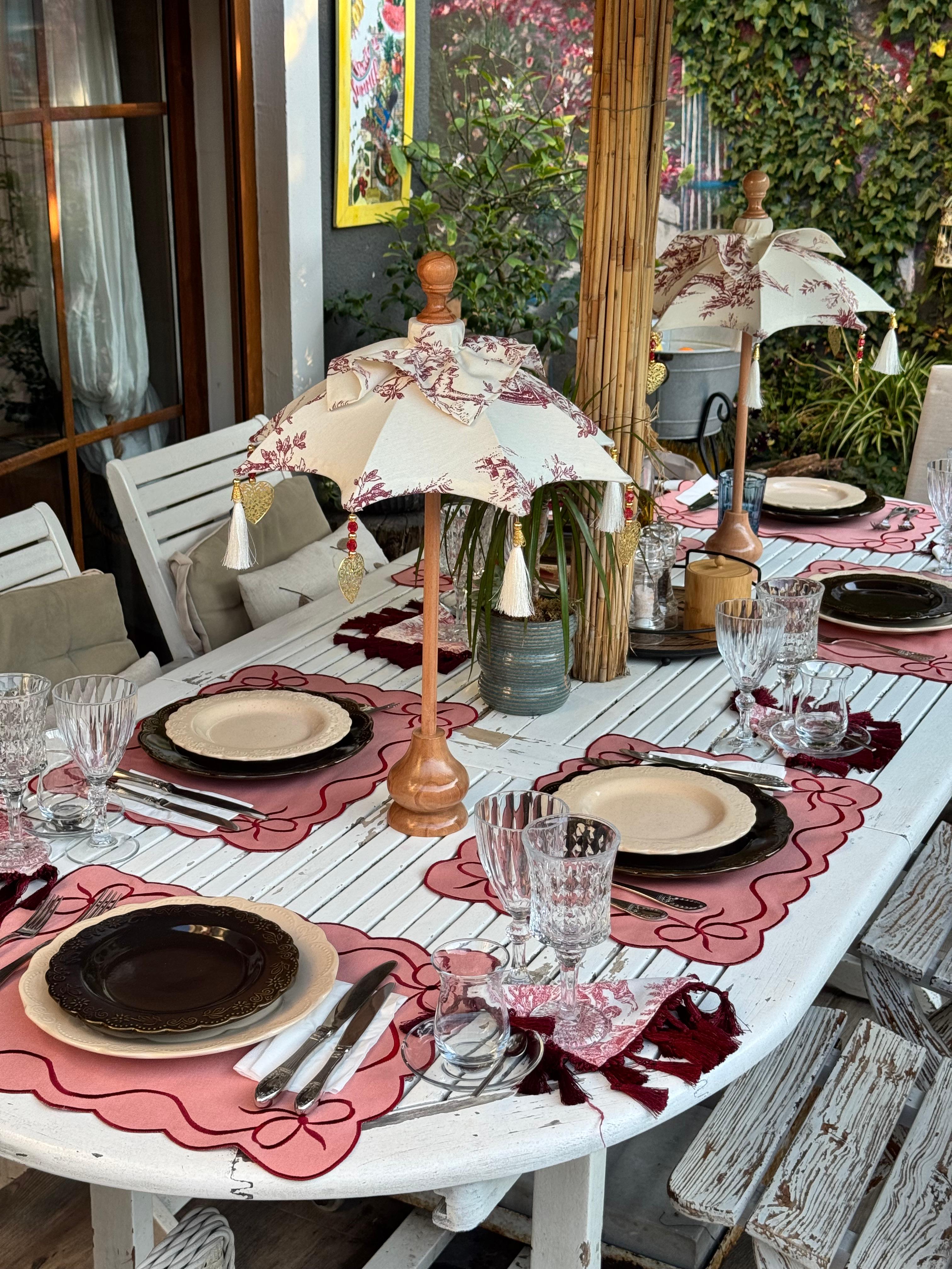 İTALYAN ESİNTİSİ BALİ ŞEMSİYESİ - BORDO