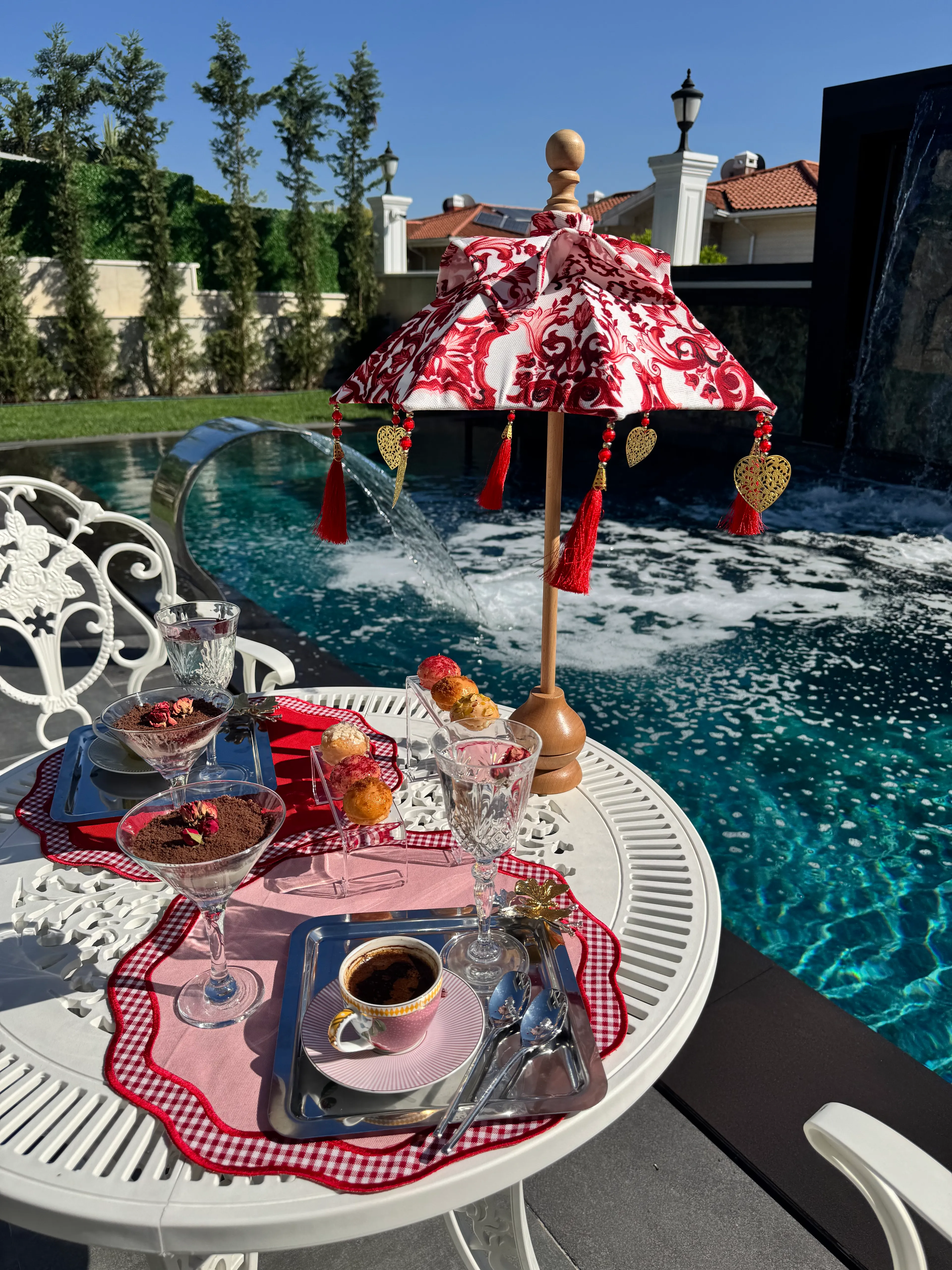 MARSİLYA BALİ ŞEMSİYESİ - BORDO