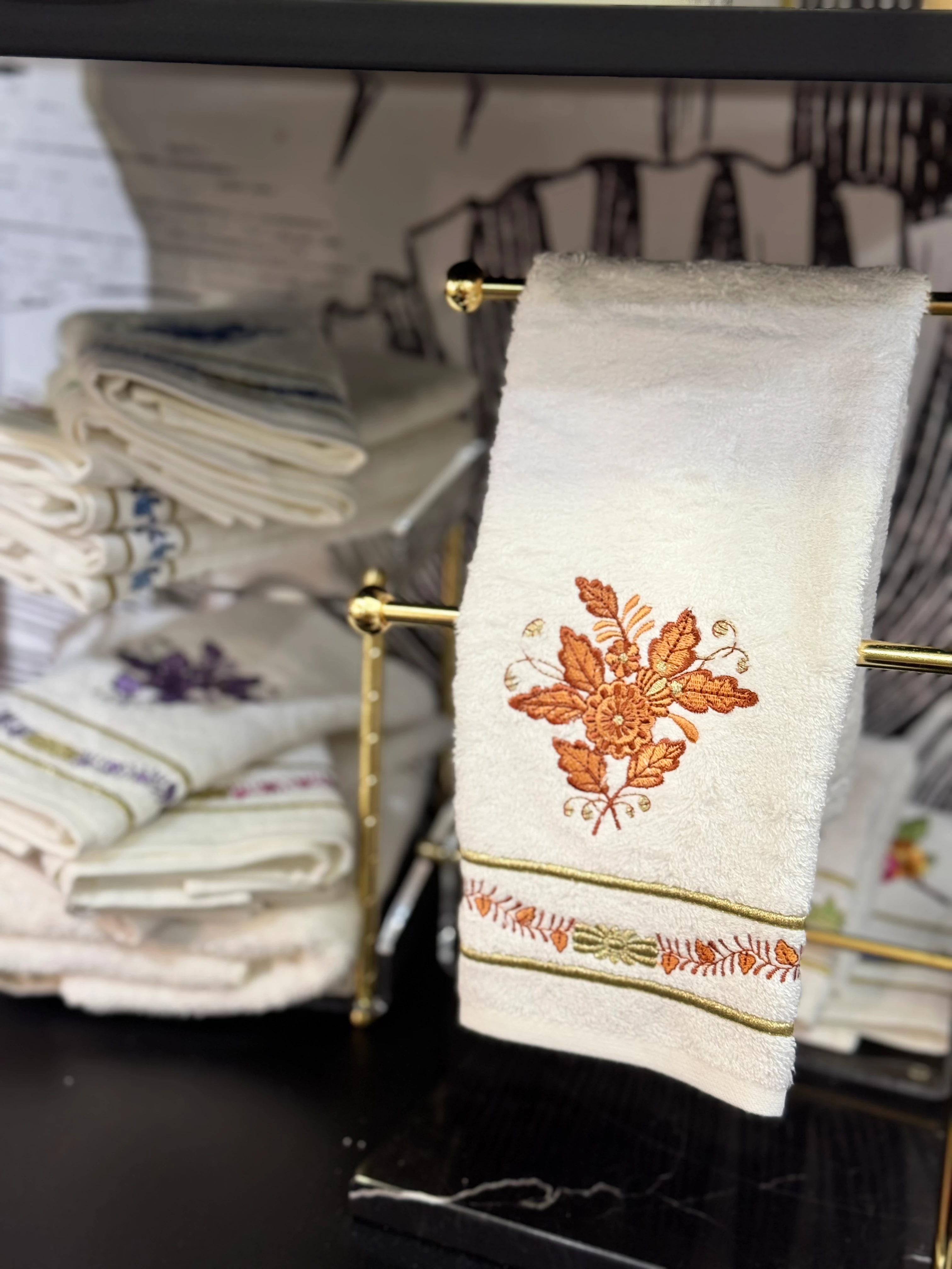 DİANA NAKIŞLI HAVLUSU - TURUNCU