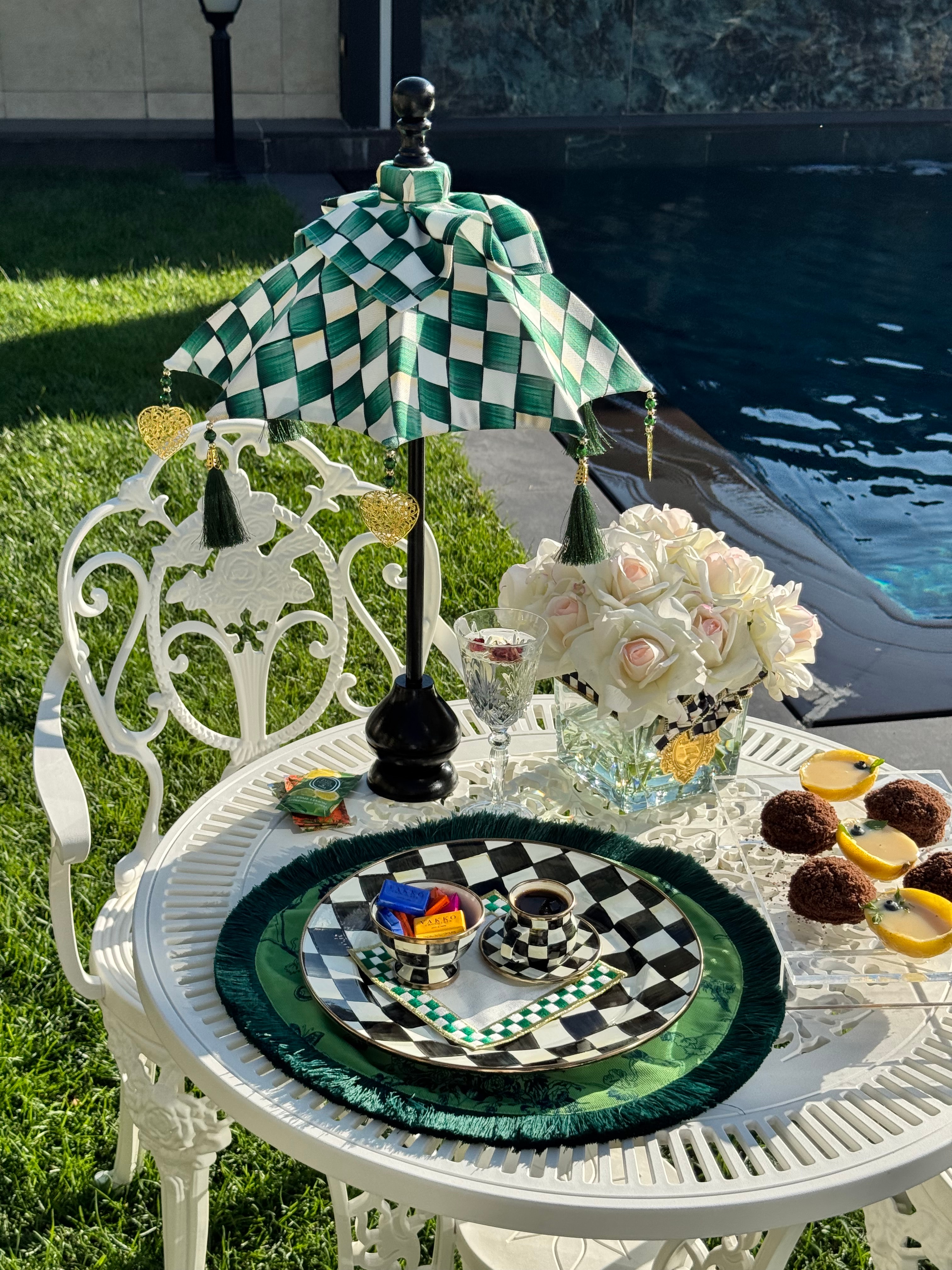 YEŞİL DAMALI BALİ ŞEMSİYESİ