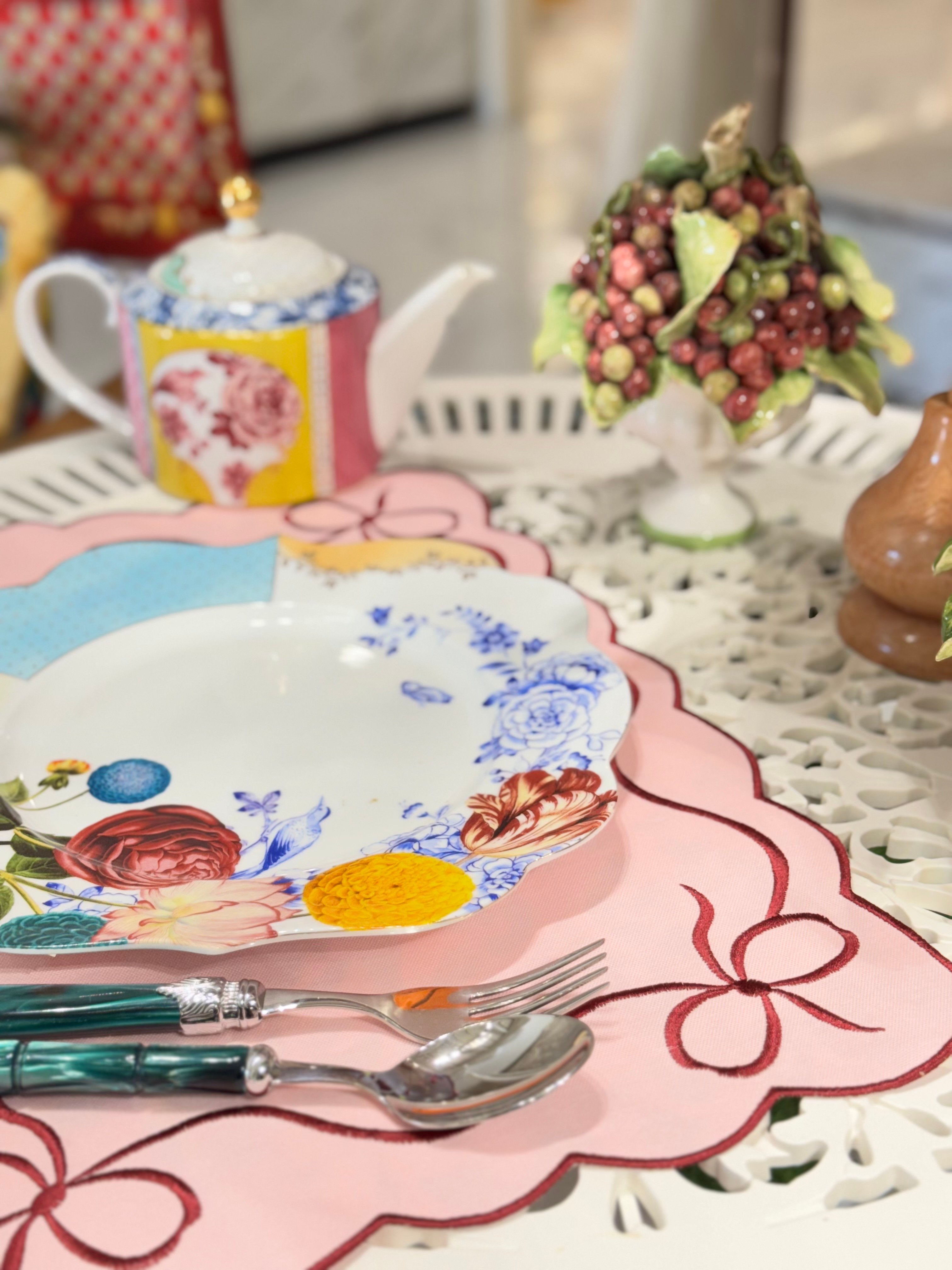 CAROLİNE AMERİKAN SERVİS - PEMBE BORDO