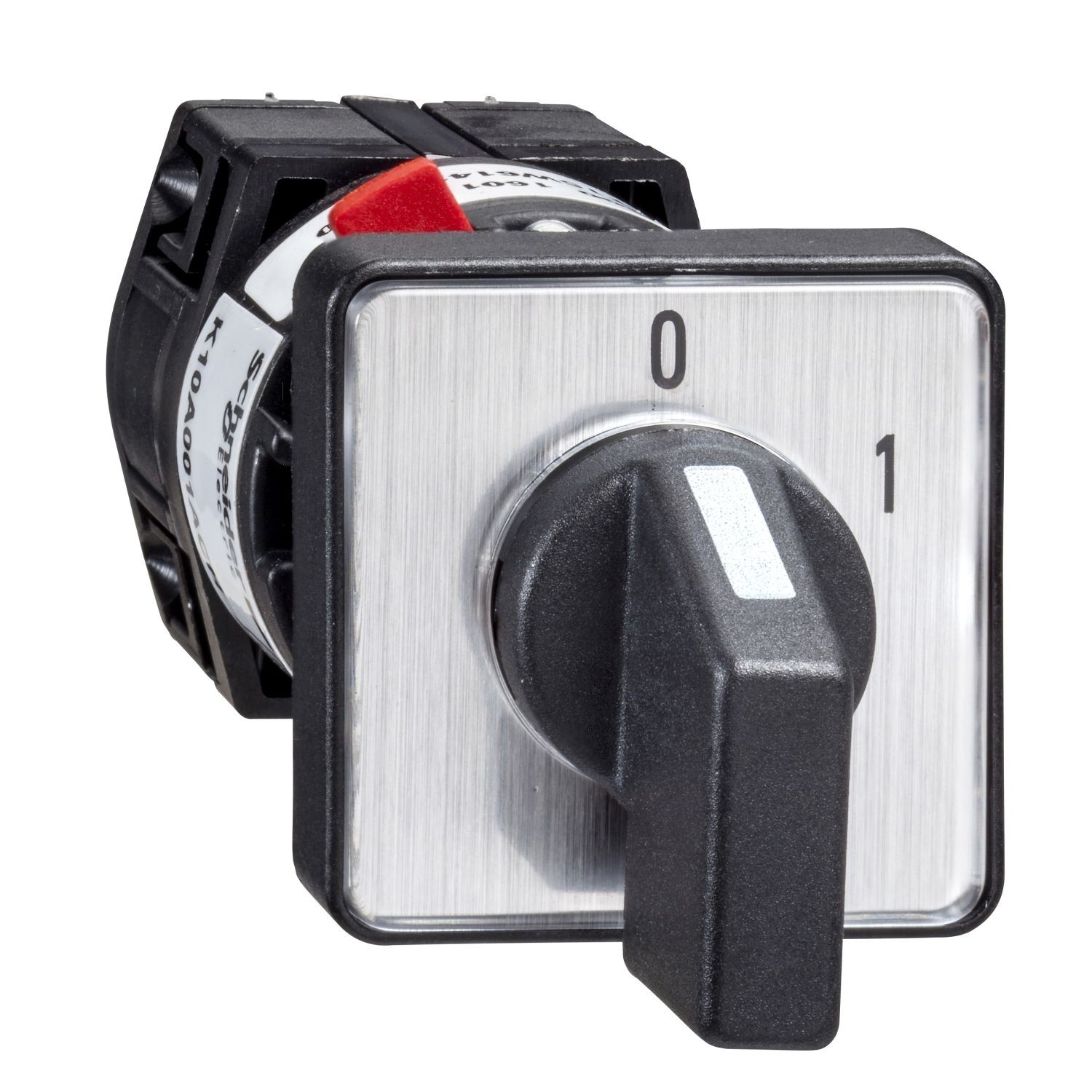 K10A001ACH Complete cam switch, Harmony K1, K2, 16mm or 22mm, plastic, 1 pole, 60degrees, 10A, 30x30mm, marked 0 1