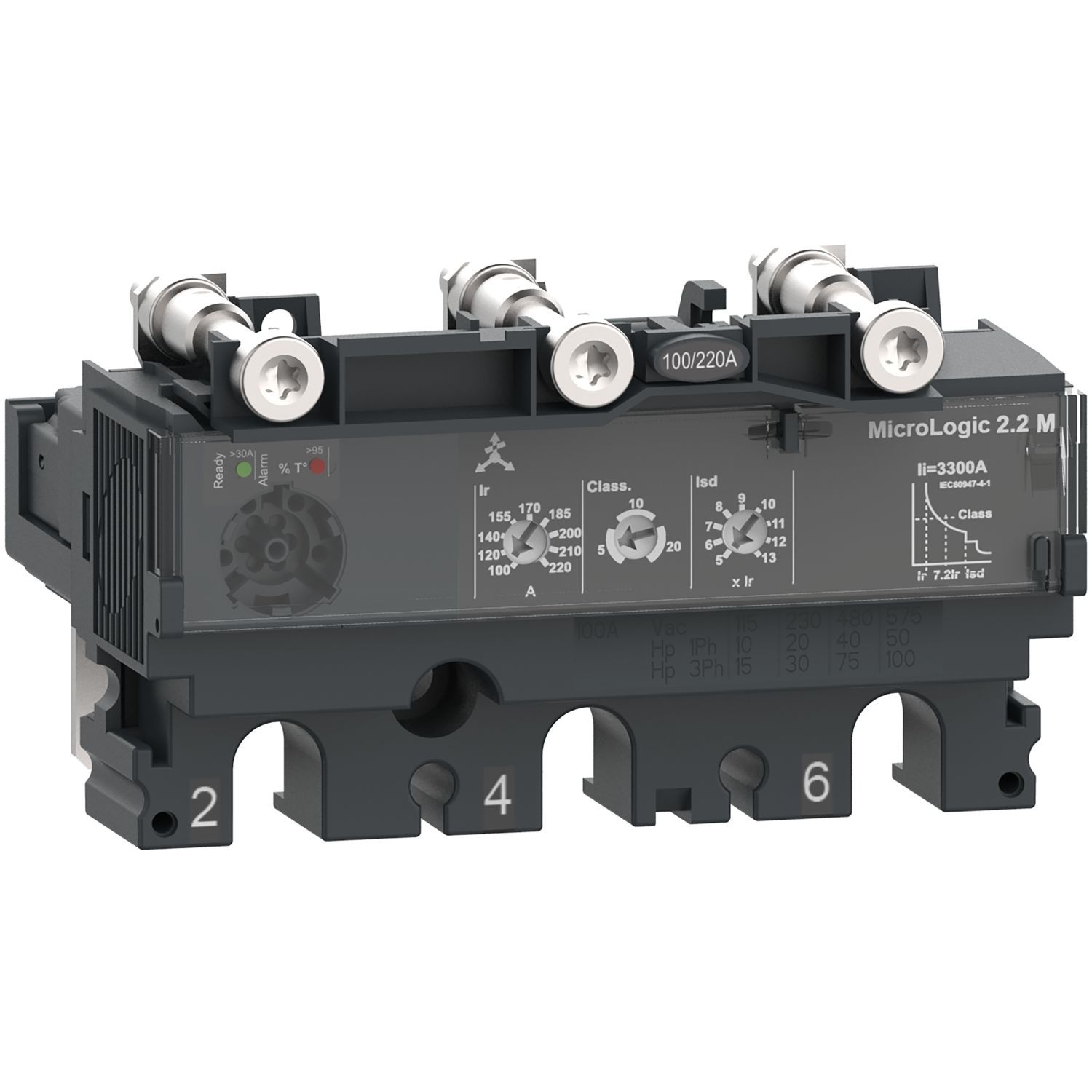 C1632M150 Trip unit MicroLogic 2.2M, ComPacT NSX160/250, 3 poles, electronic basic protections, motor protection, 150A rating