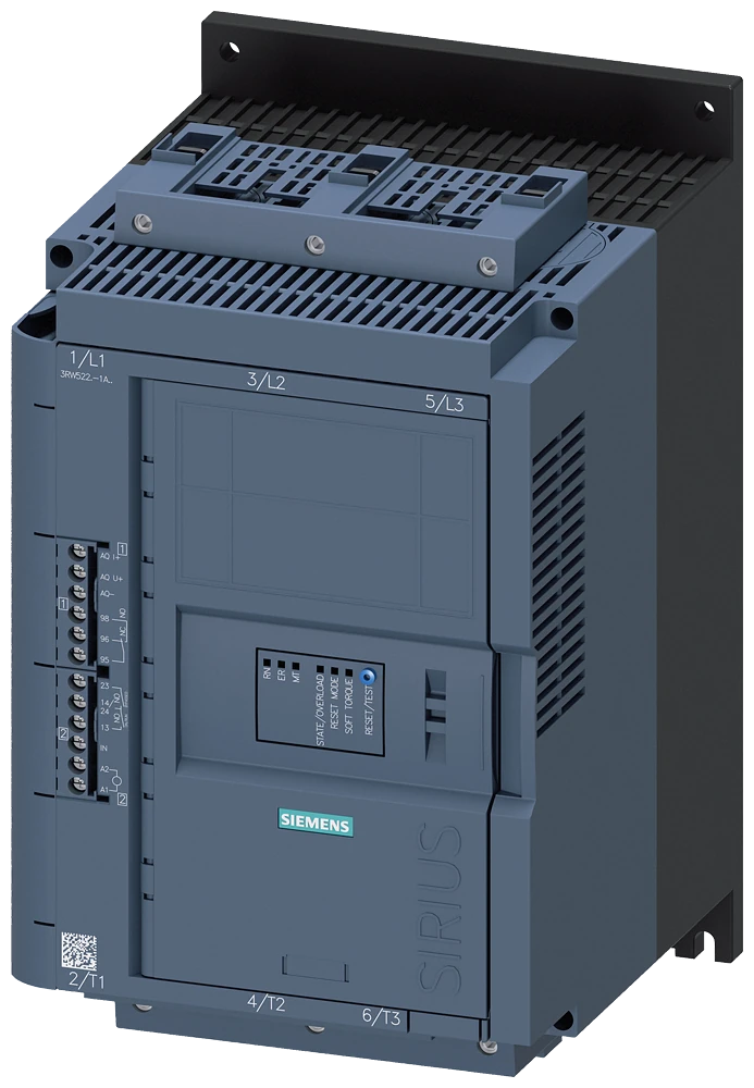 3RW5227-1AC14 Siemens SIRIUS-pehmokäynnistin 200-480 V 93 A, 110-250 V AC Ruuviliittimet Analoginen lähtö