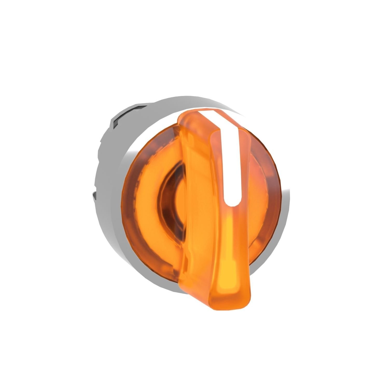 ZB4BK1353 Head for illuminated selector switch, Harmony XB4, metal, orange handle, 22mm, universal LED, 3 positions, stay put