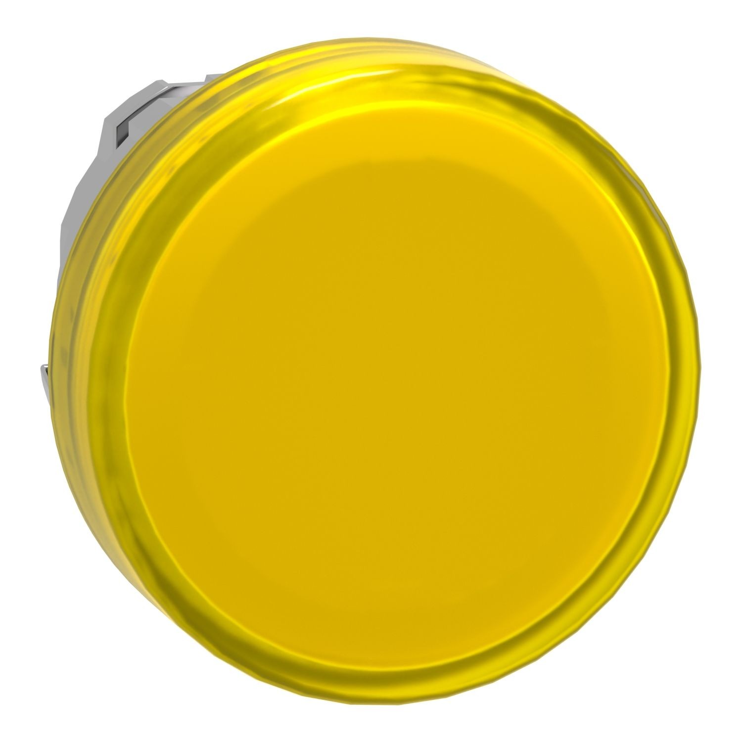 ZB4BV083 Head for pilot light, Harmony XB4, yellow, 22mm, with plain lens, universal LED
