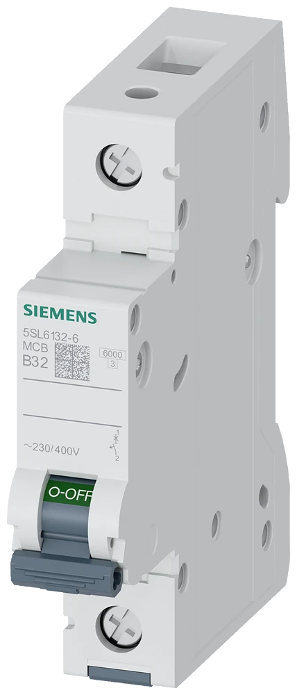 5SL6132-6 Siemens Miniature circuit breaker 230/400 V 6kA, 1-pole, B, 32 A