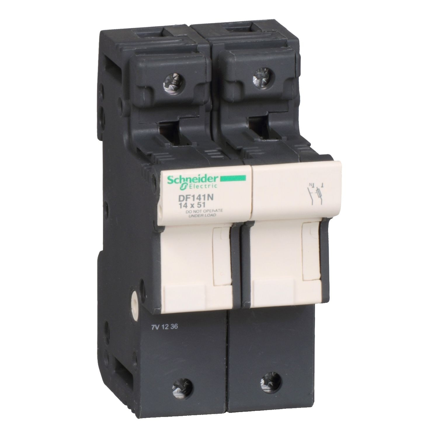 DF141N Fuse carrier, TeSys DF, 1P+N, 50A, 690VAC, fuse size 14x51mm, with tubular link
