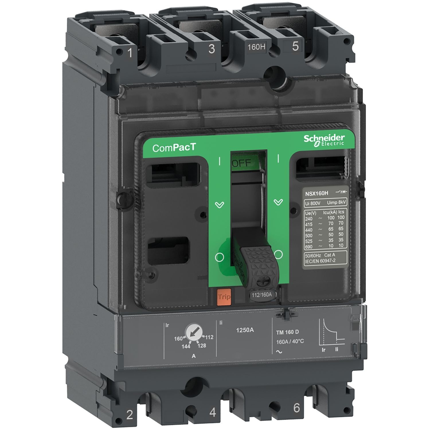 C10B3TM032 Circuit breaker, ComPacT NSX100B, 25kA/415VAC, 3 poles, TMD trip unit 32A