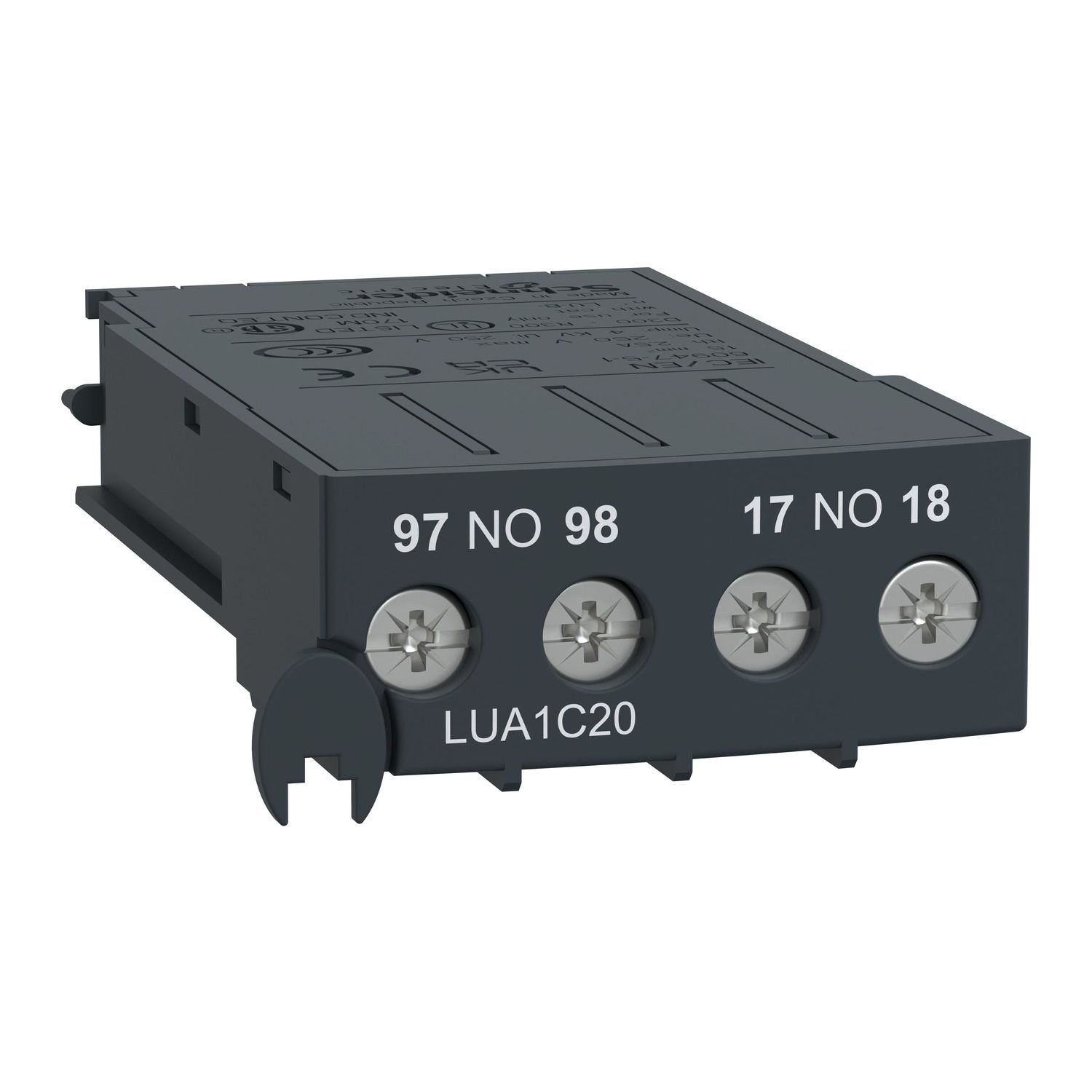 LUA1C20 Auxiliary contact, TeSys Ultra, 2NO, 690VAC/DC, for for Fault signalling, Screw clamp terminals