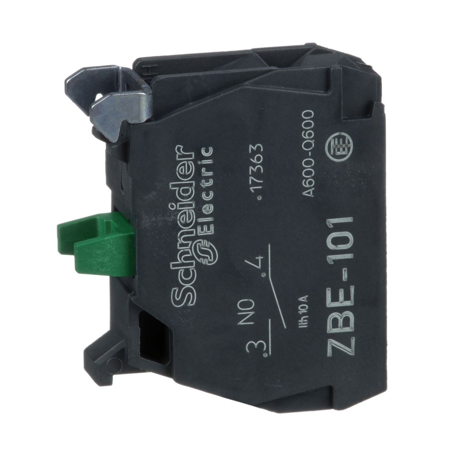 Schneider Electric ZBE101 Harmony XB4, Single contact block, silver alloy, screw clamp terminal, 1 NO