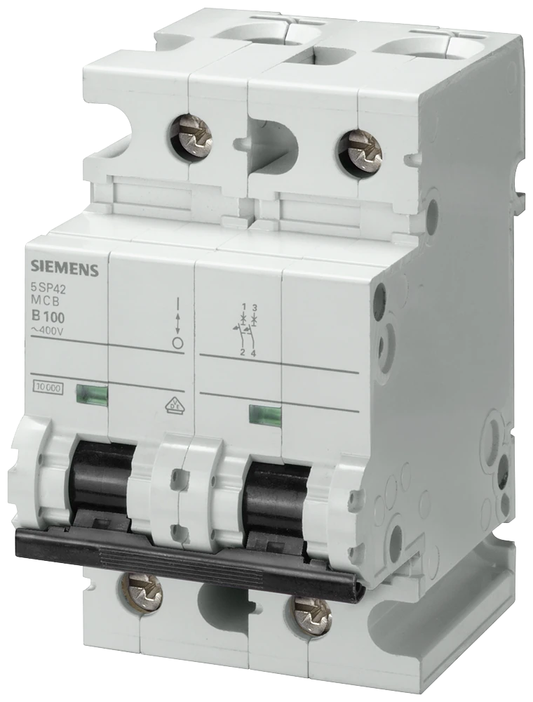 5SP4280-7 Siemens Miniature circuit breaker 400 V 10kA, 2-pole, C, 80 A, D=70 mm