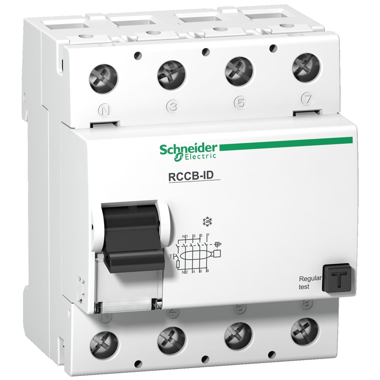 Schneider Electric 16907 Residual current circuit breaker (RCCB), Acti9 RCCB-ID, 4P, 125A, AC type, 300mA