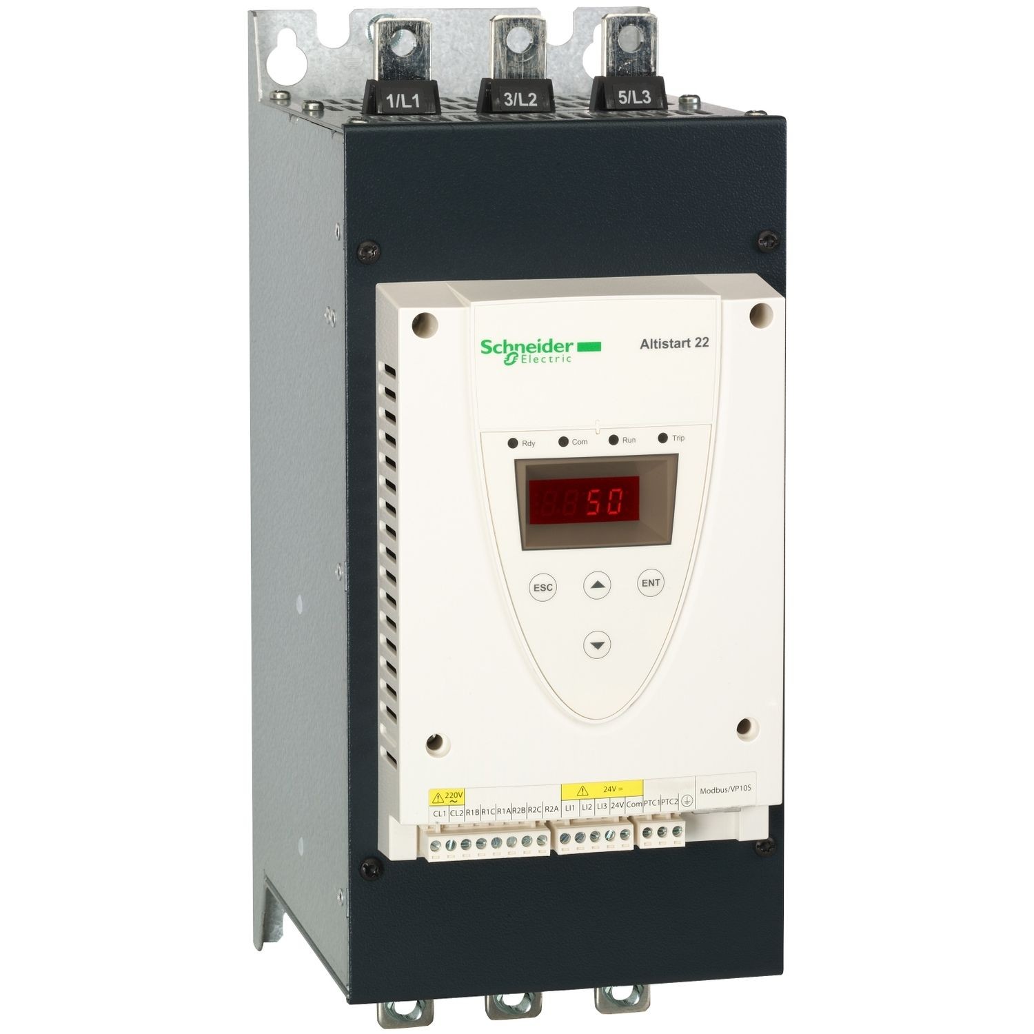 Schneider Electric ATS22C17Q soft starter for asynchronous motor, Altistart 22, control 230V, 230 to 440V, 45 to 90kW