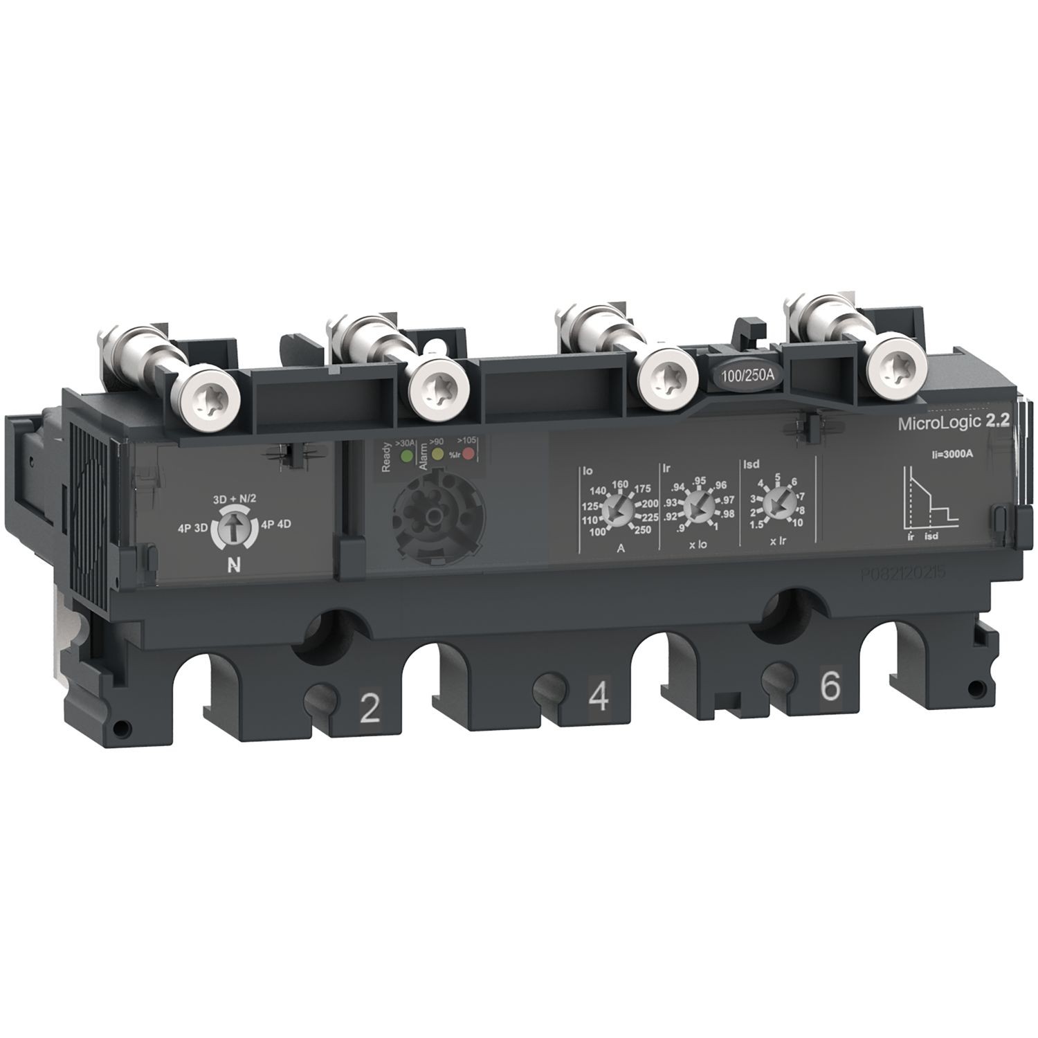 C1642D160 Trip unit MicroLogic 2.2, ComPacT NSX160/250, 4 poles, electronic basic protections, 160A rating