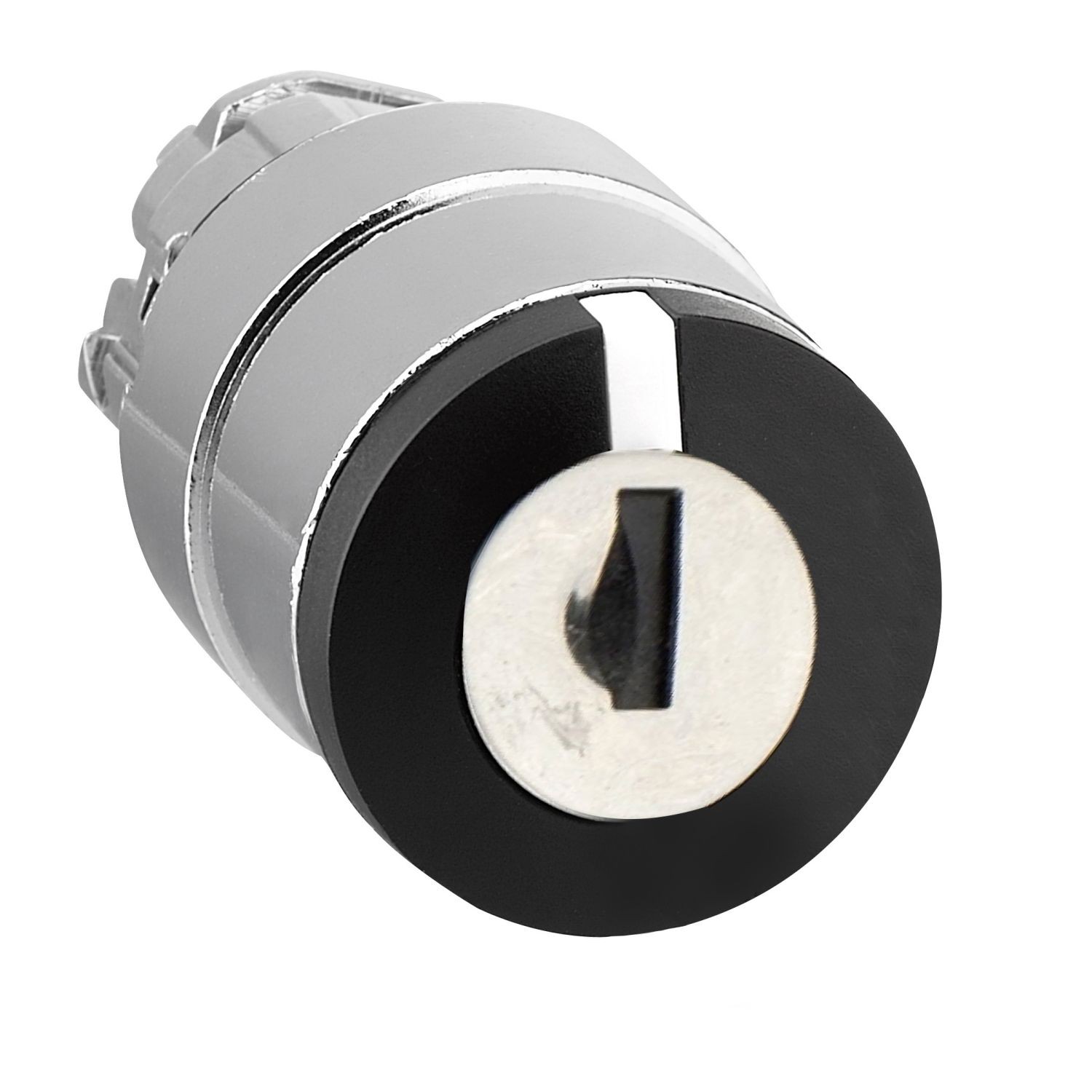 ZB4BG7 Head for key selector switch, Harmony XB4, metal, black, 22mm, key 455, 3 positions, spring return to center