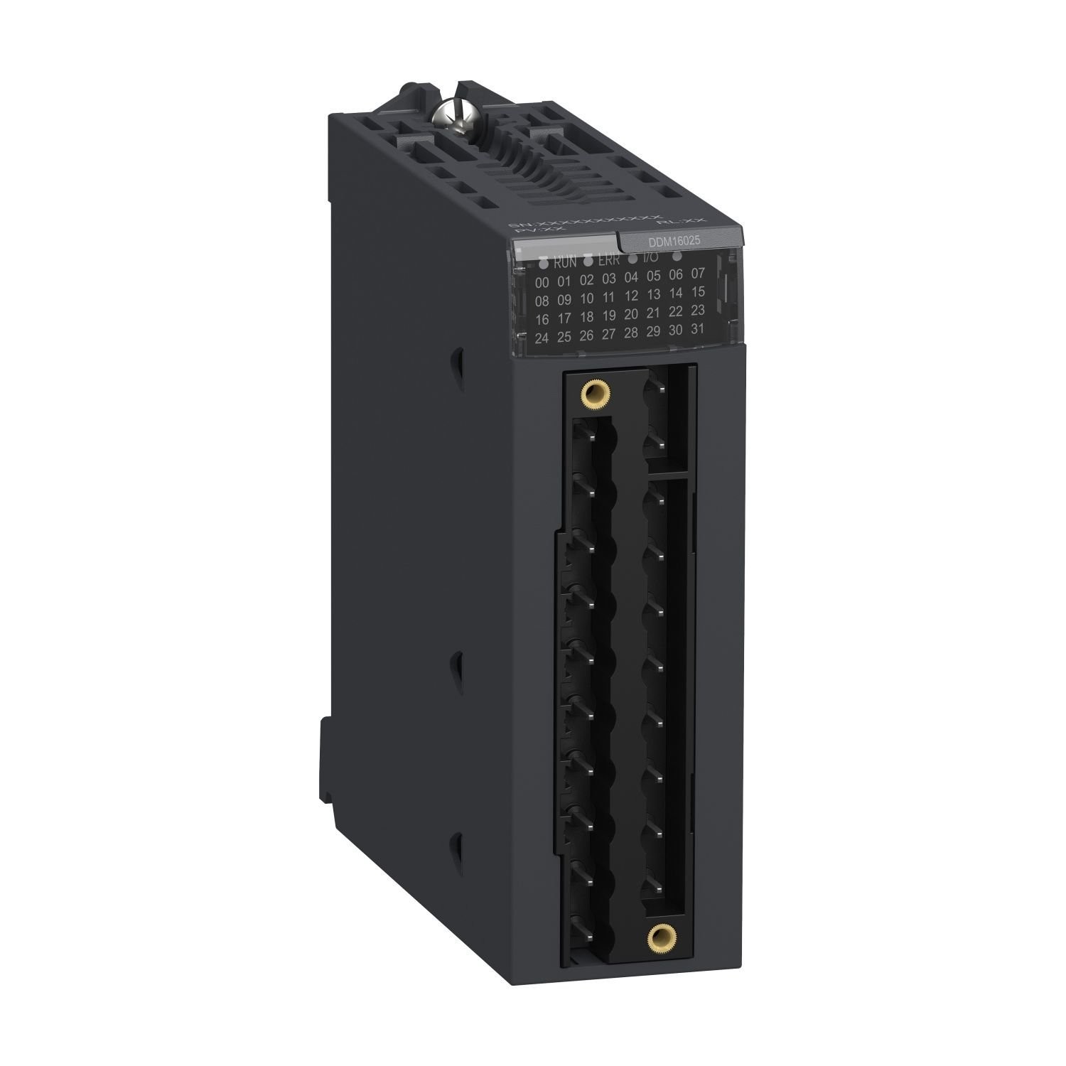 BMXDDM16025 discrete mixed IO module, Modicon X80, 8 inputs, 24V DC, 8 relay outputs, 24 to 240V AC positive