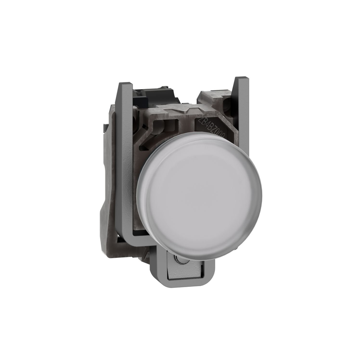 XB4BVG1 Pilot light, Harmony XB4,metal, white, 22mm, universal LED, plain lens, 110...120V AC
