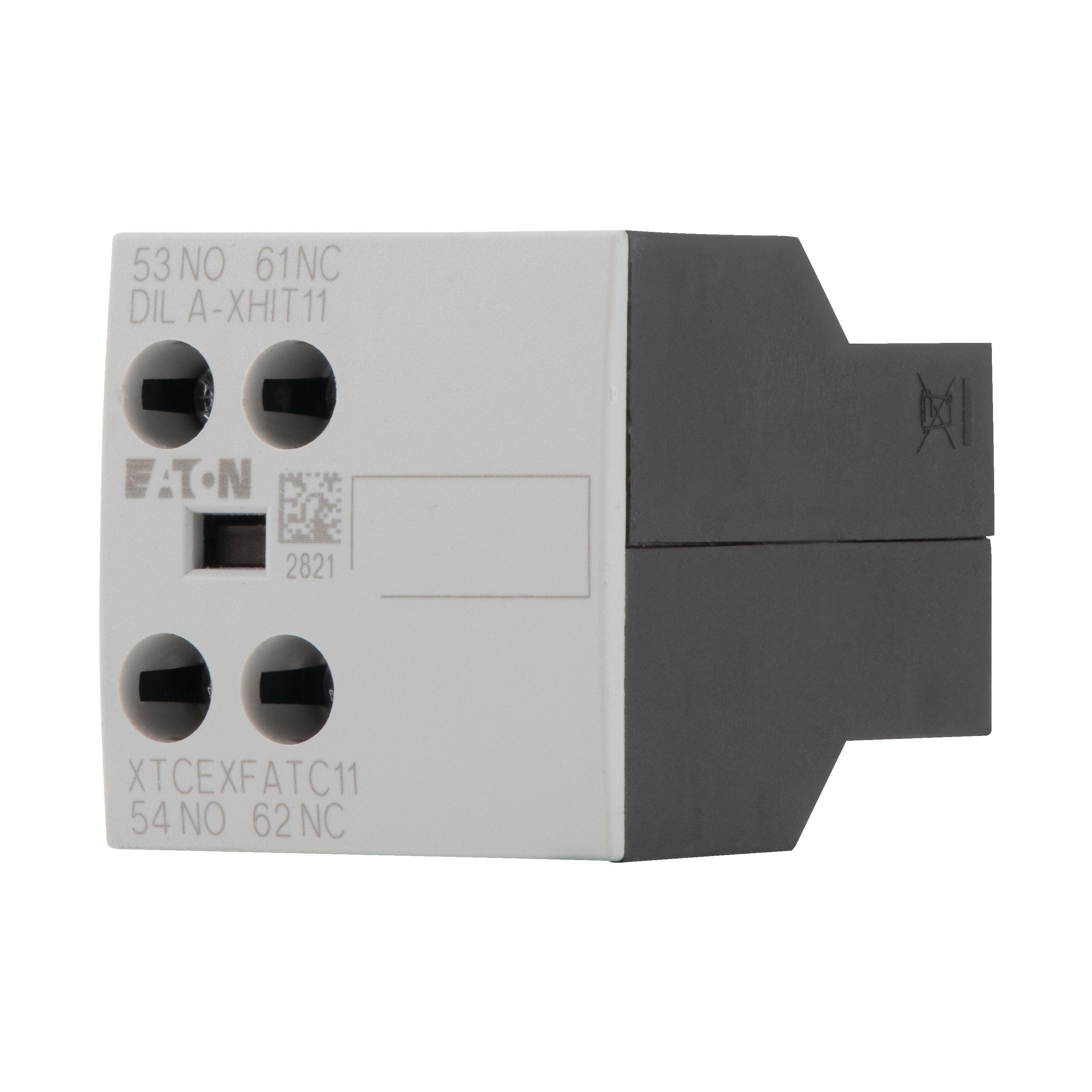 101043 DILA-XHIT11 - Auxiliary contact module, Type: high version, 2 pole, Ith= 16 A, 1 N/O, 1 NC, Front fixing, Screw terminals, MSC