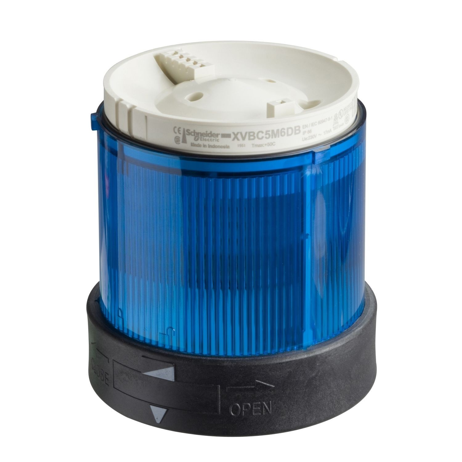 XVBC2B6 Indicator bank, Harmony XVB, illuminated unit, plastic, blue, 70mm, steady, integral LED, 24V AC/DC