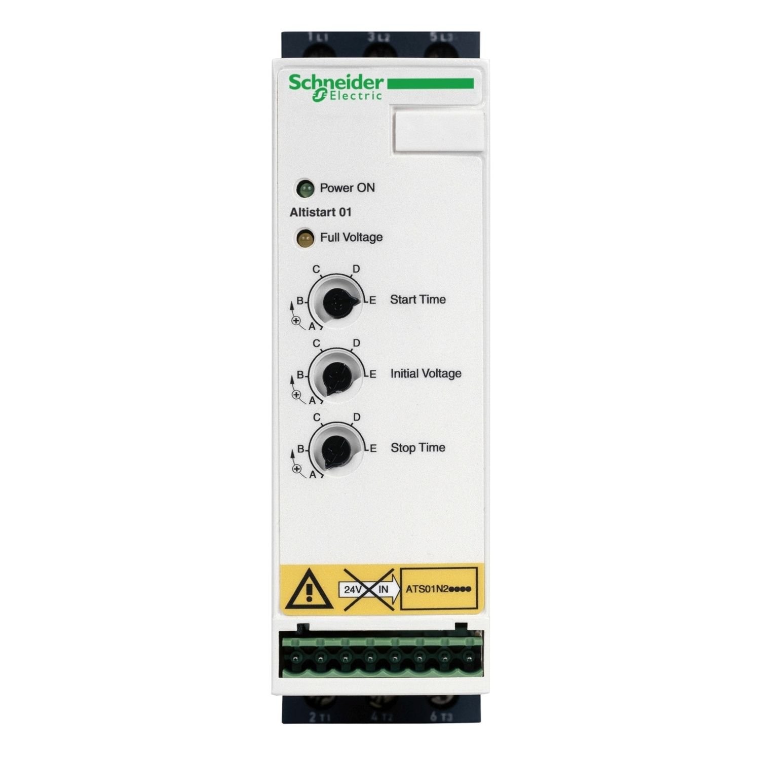 Schneider Electric ATS01N222QN soft starter for asynchronous motor, Altistart 01, ATS01, 22A, 380 to 415V, 7.5 to 11kW