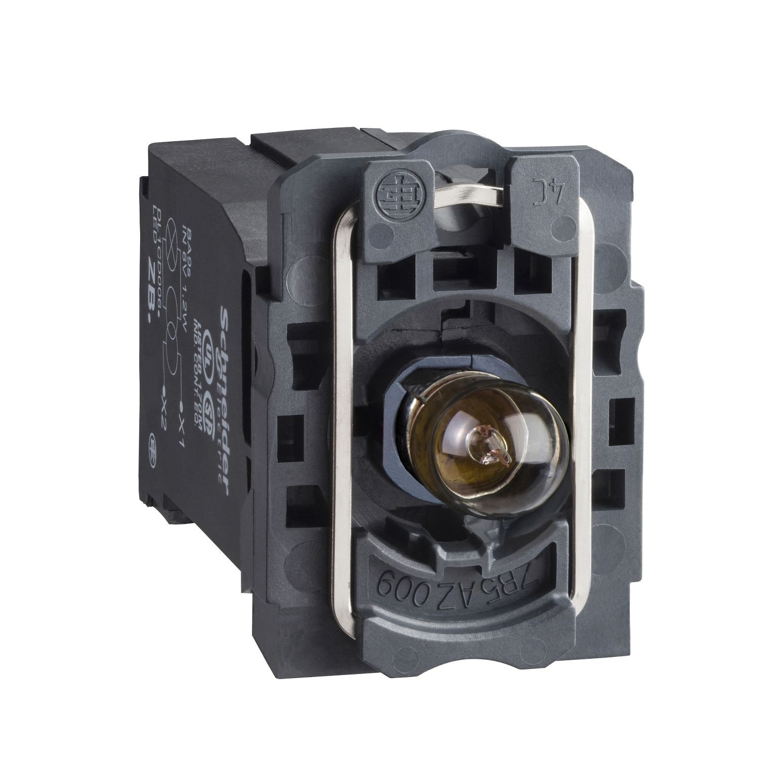 ZB5AV3 Light block with body fixing collar, Harmony XB5, plastic, with BA9s bulb, 110...120V AC