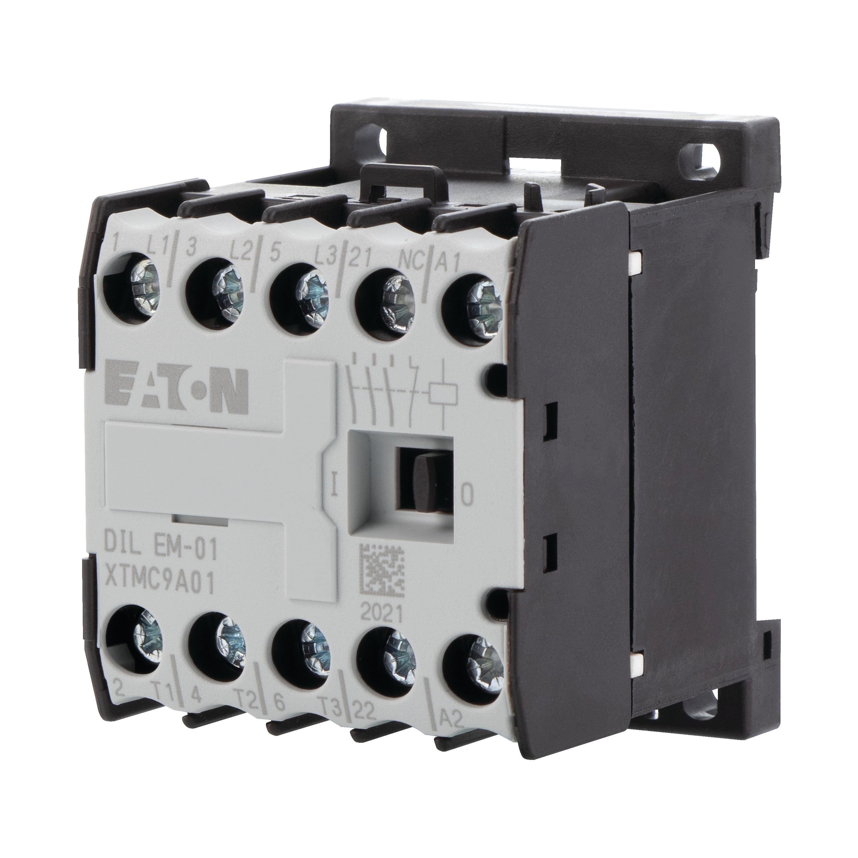 079642 DILEM-01-G(12VDC) - Contactor, 12 V DC, 3 pole, 380 V 400 V, 4 kW, Contacts N/C = Normally closed= 1 NC, Screw terminals, DC operation