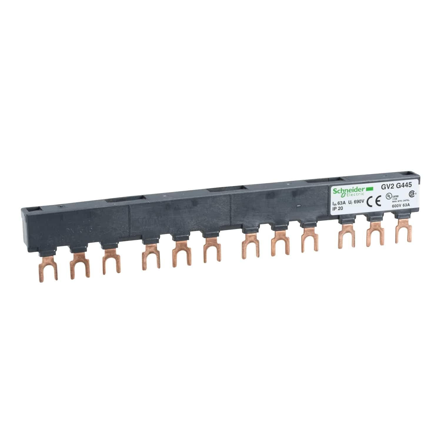 Schneider Electric GV2G445 Linergy FT, Comb busbar, 63A, 4 tap-offs, 45mm pitch