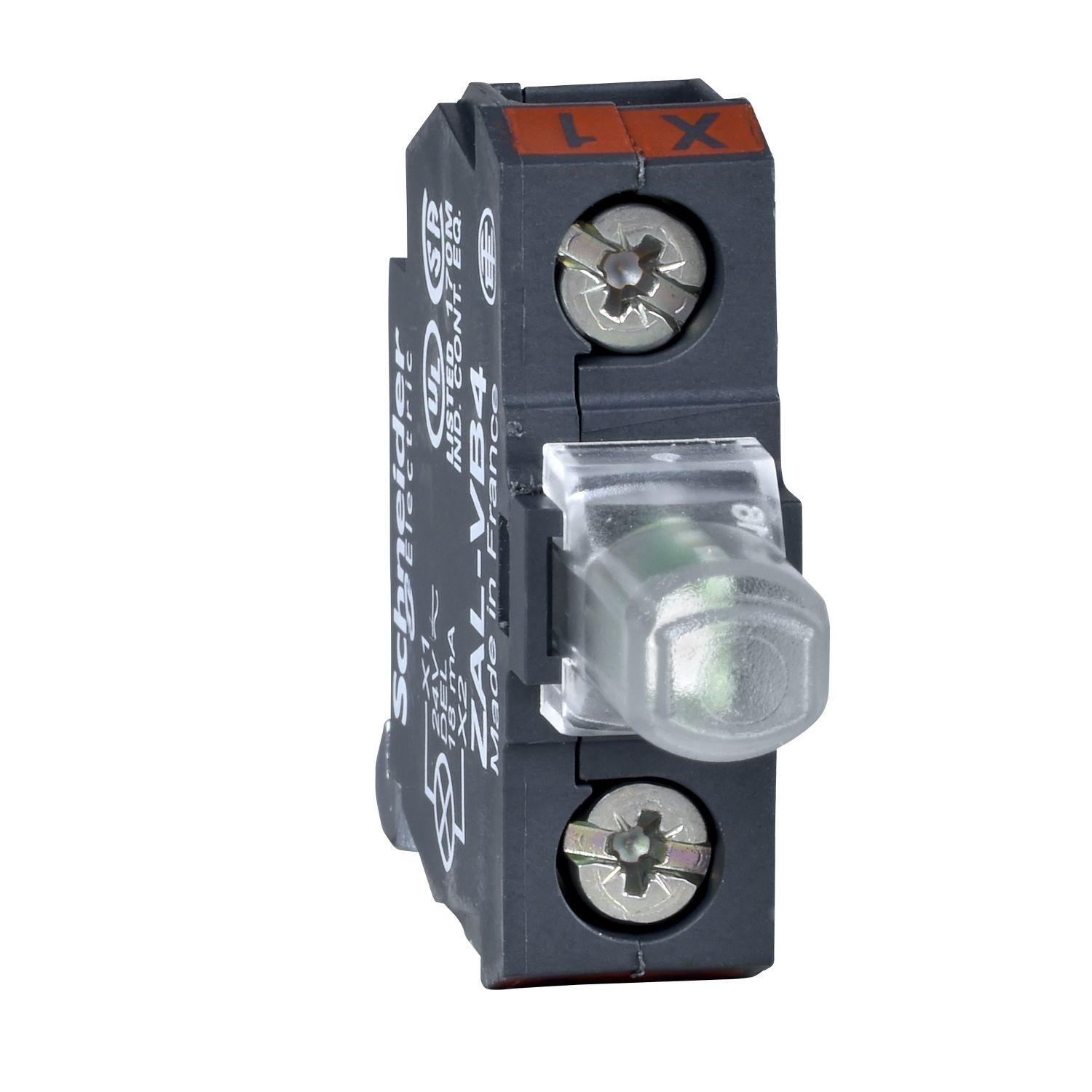 ZALVB5 Light block for head 22mm, Harmony XALD, XALK, orange, integral LED, rear mounting, screw clamp terminal, 24V AC DC