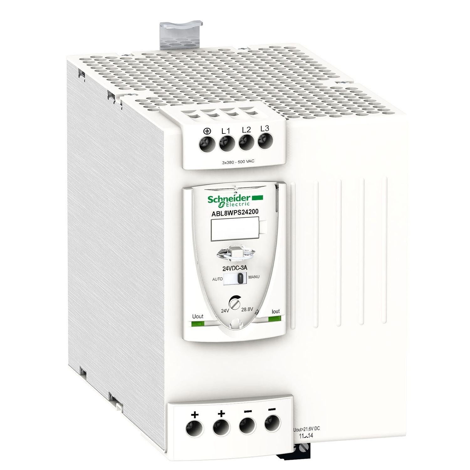 ABL8WPS24200 Regulated switch power supply, modicon power supply, 3 phases, 380 to 500V AC, 24V, 20A