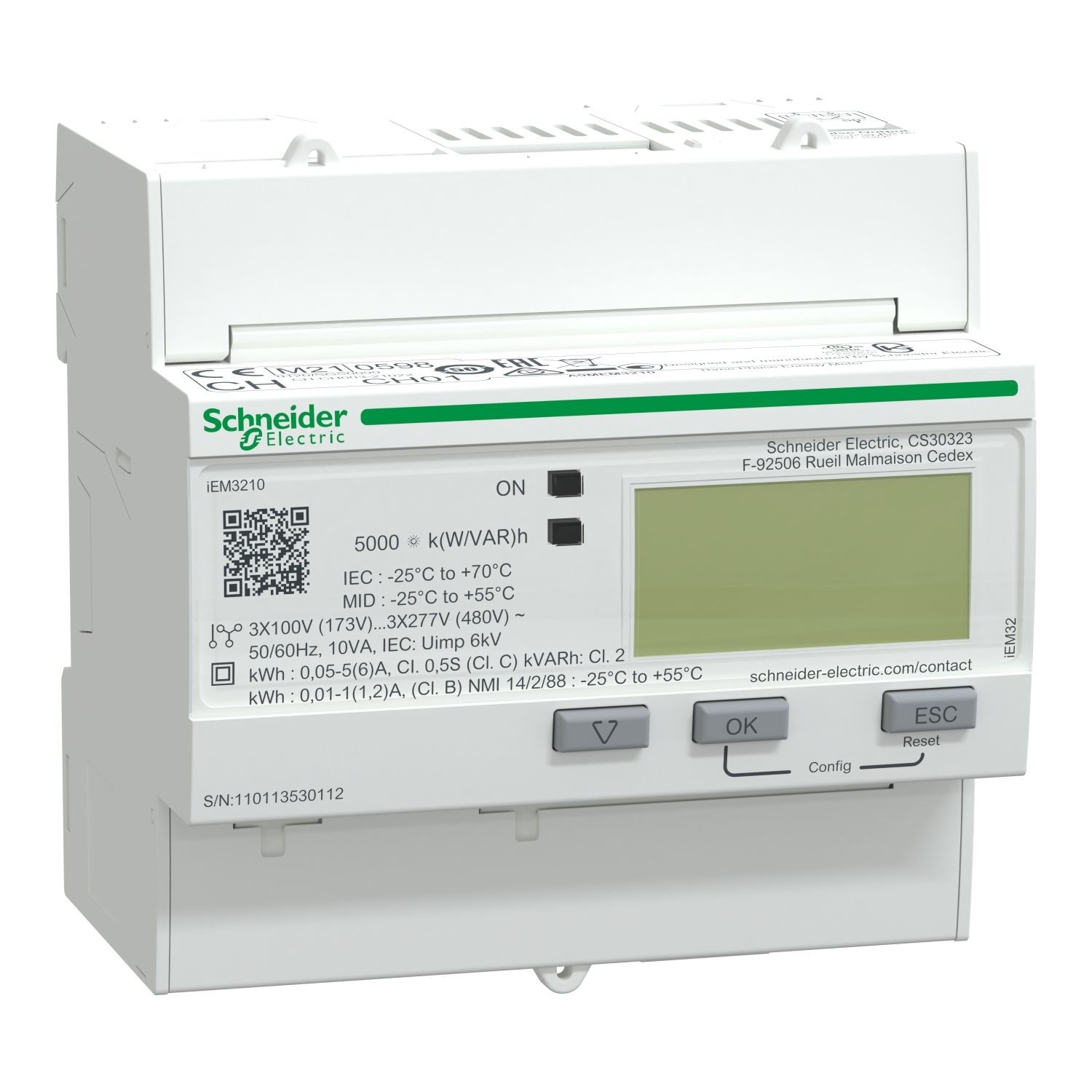 Schneider Electric A9MEM3210 iEM3210 energy meter - CT - 1 pulse O - MID