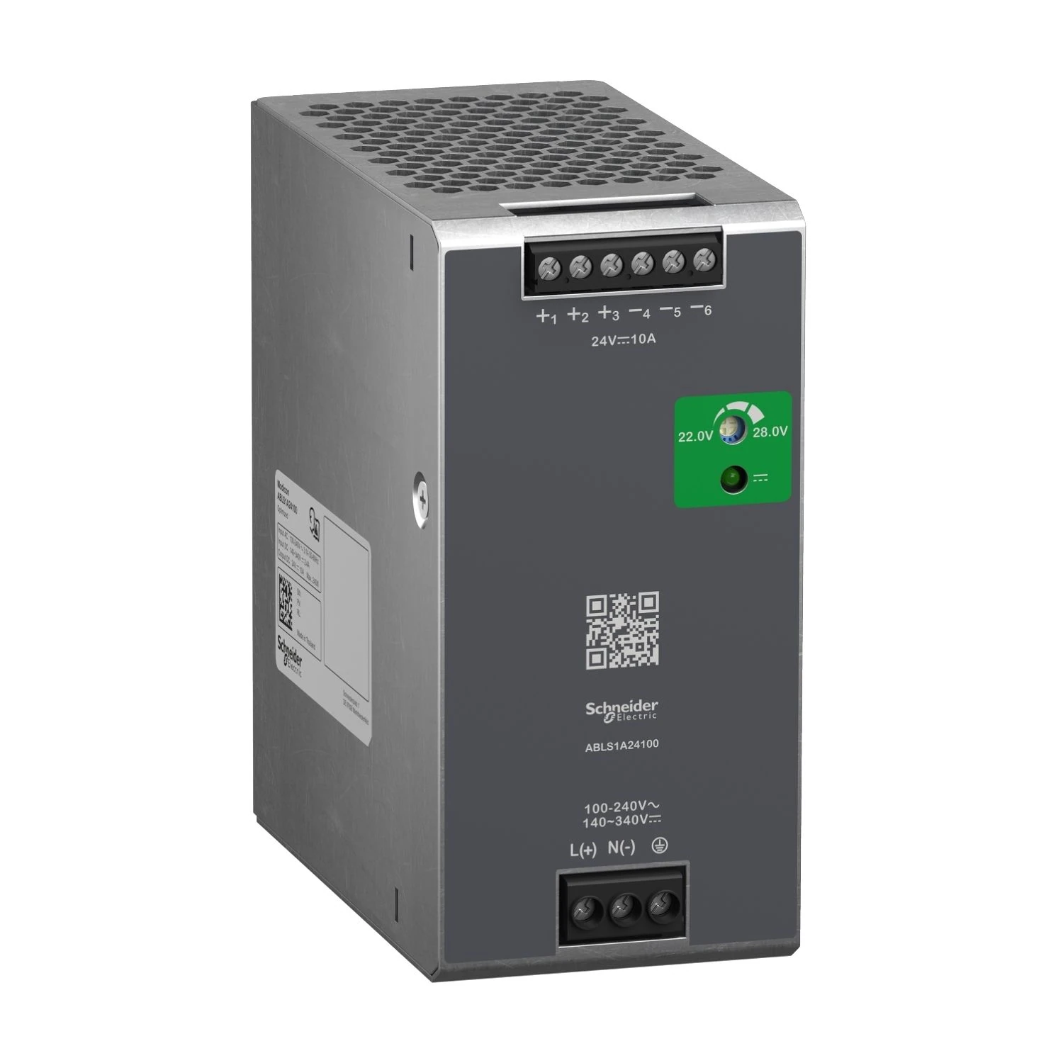 ABLS1A24100 Schneider Electric Geregelte Stromversorgung, 100 bis 240 V AC, 24 V, 10 A, einphasig, optimiert