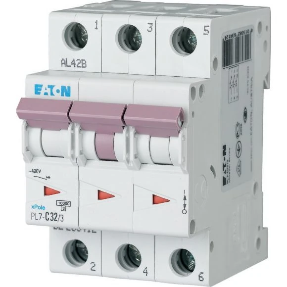 263412 EATON PL7-C32/3 - Miniature circuit breaker (MCB), 32 A, 3p, characteristic: C