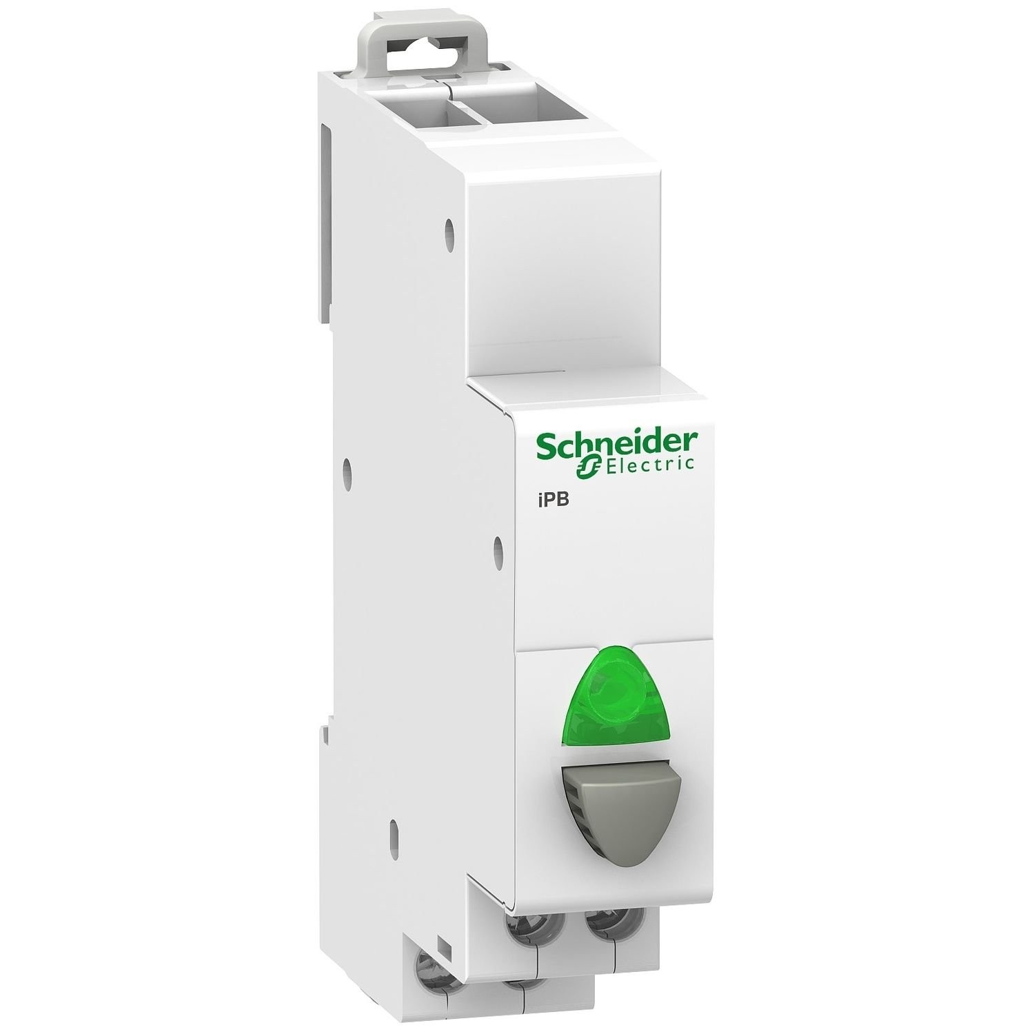 Schneider Electric A9E18036 Acti9 iPB 1NO single push button grey - indicator light Green 110-230Vac