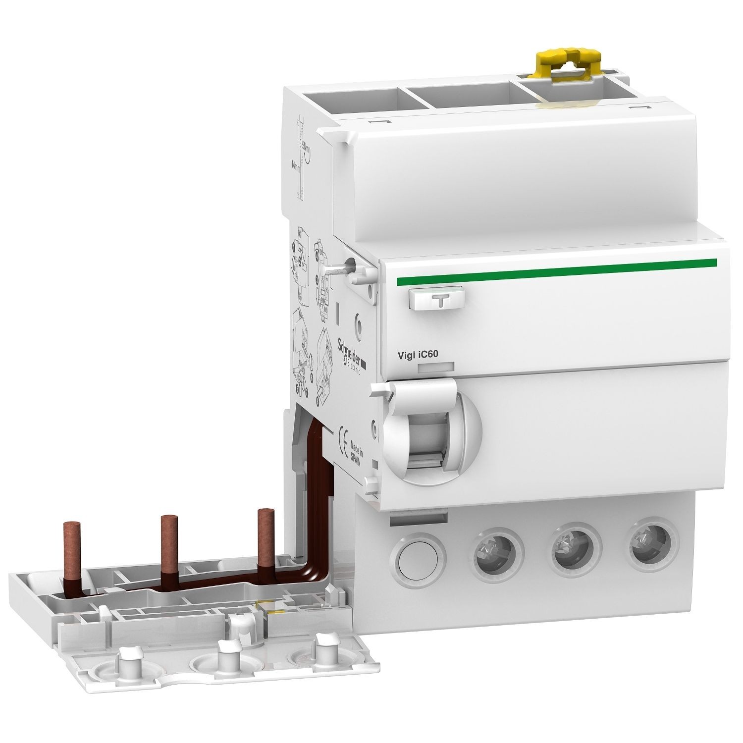 Schneider Electric A9V65363 Add-on residual current device, Acti9 Vigi iC60, 3P, 63A, 300mA, A-SI type, selective