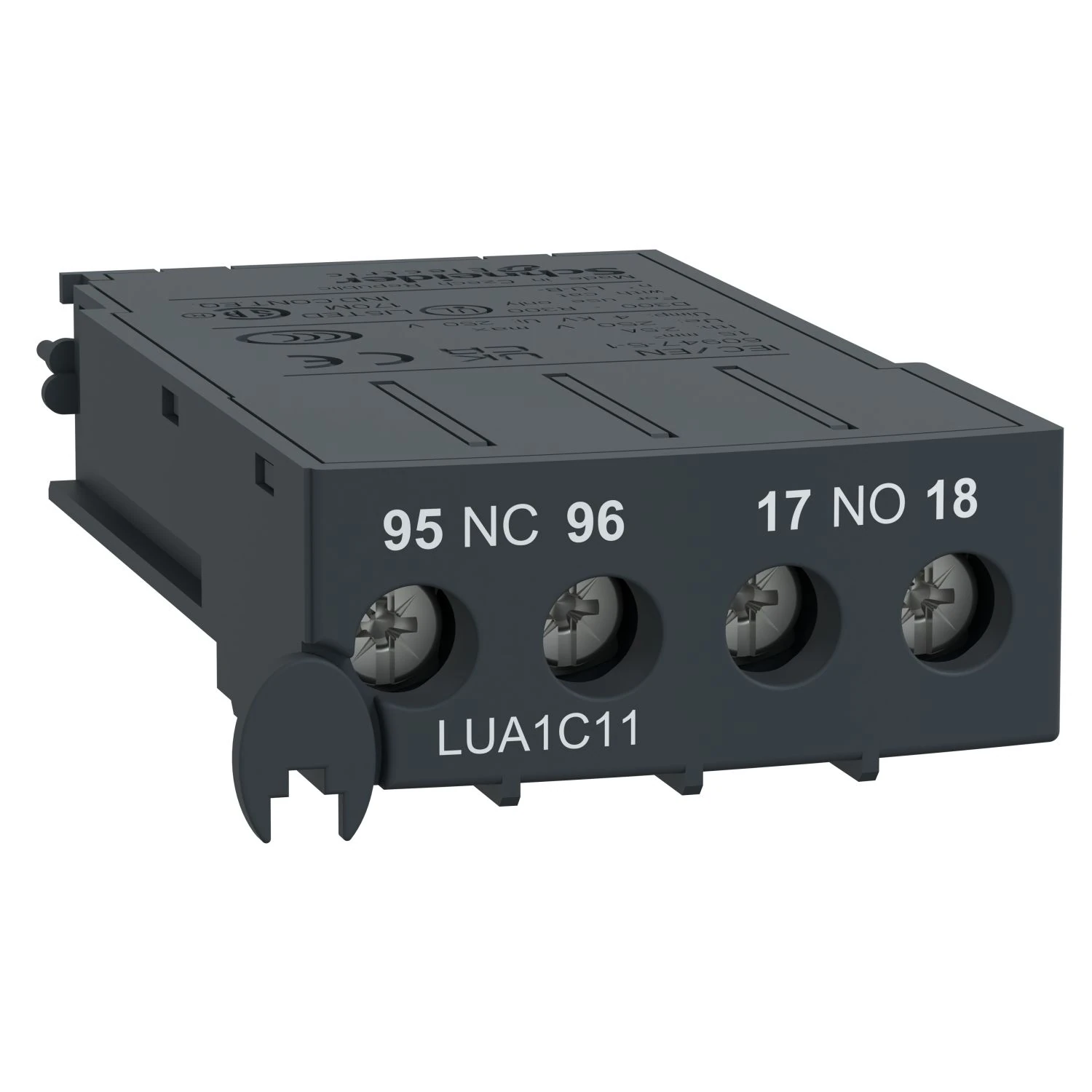 LUA1C11 Schneider Electric Auxiliary contact, TeSys Ultra, 1NO + 1NC, 0 to 250VAC/DC, for Fault signalling