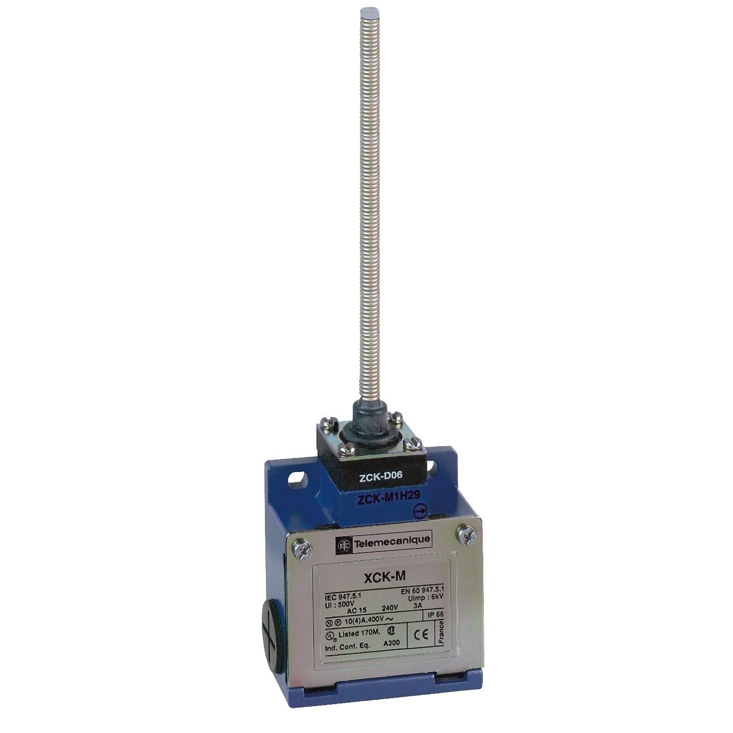 Telemecanique XCKM108 Limit switch, Limit switches XC Standard, XCKM, spring rod lever, 1NC+1 NO, snap action, Pg11