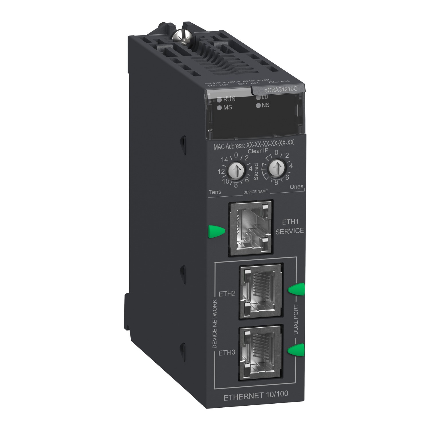 BMECRA31210C Modicon X80 EIO Drop adapter with Ethernet backplane - coated