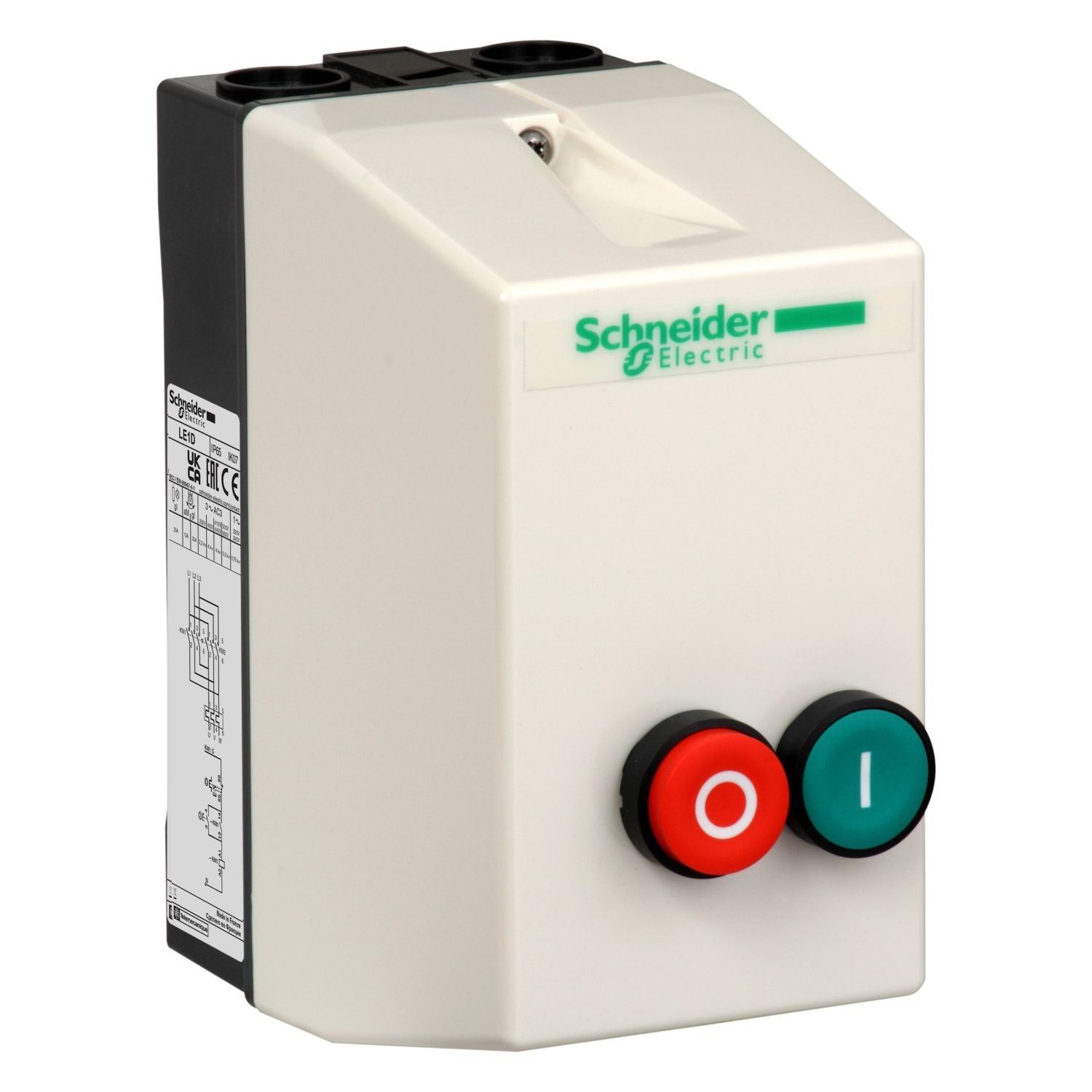 LE1D18V7 Enclosed DOL starter,TeSys LE,18A,400V AC coil,including 1 LC1D,2 pushbuttons