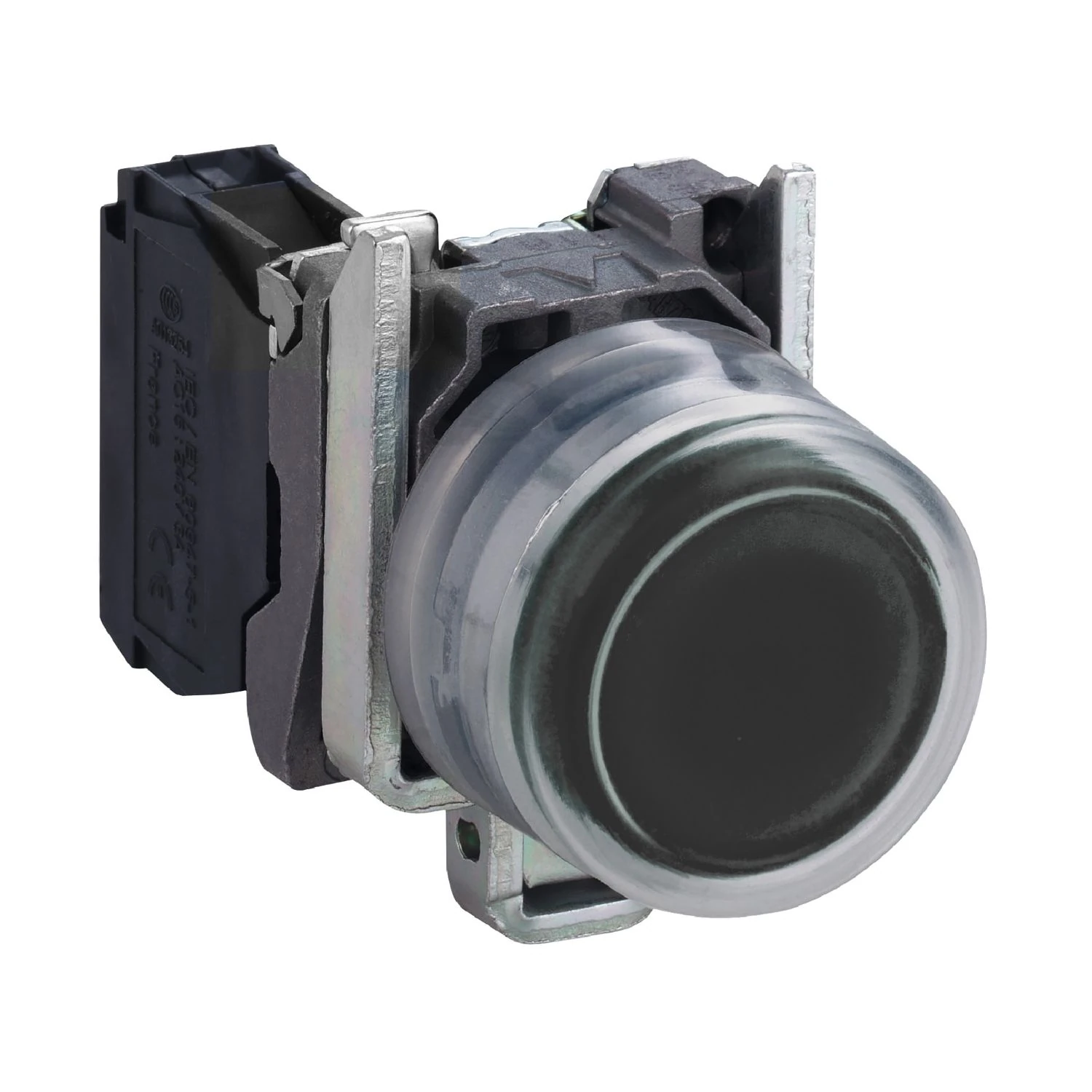 XB4BP21 Drucktaster, Harmony XB4, Metall, vorstehend, schwarz, 22 mm, Federrückstellung, gekapselt, unbeschriftet, 1 Schließer