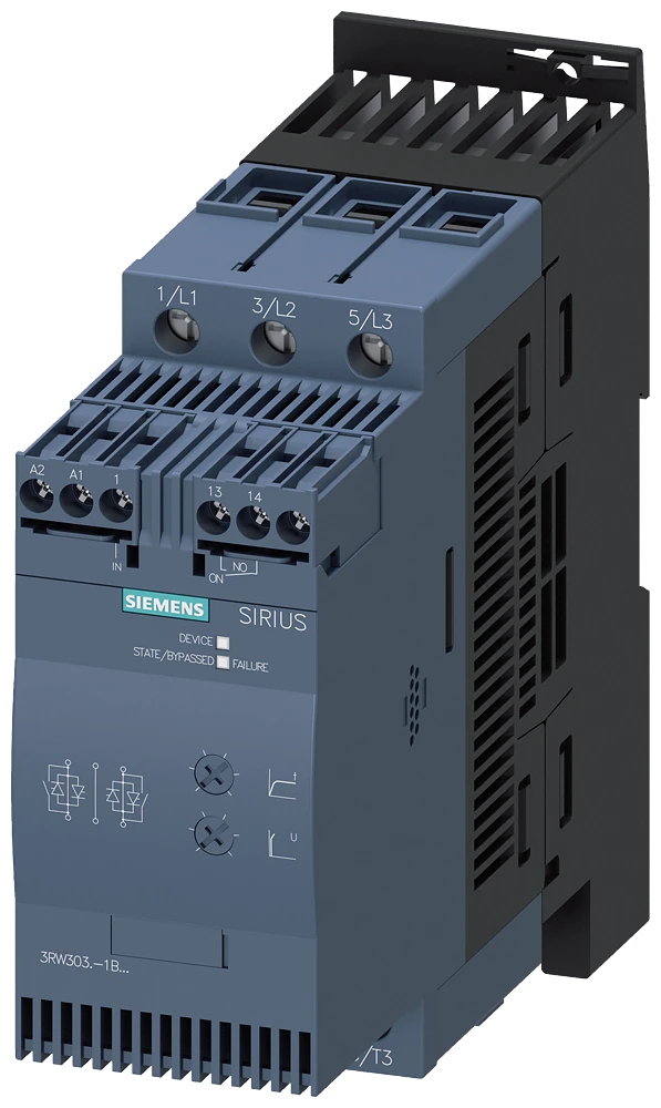 3RW3038-1BB14 Siemens SIRIUS Sanftstarter S2 72 A, 37 kW/400 V, 40 °C 200-480 V AC, 110-230 V AC/DC Schraubklemmen
