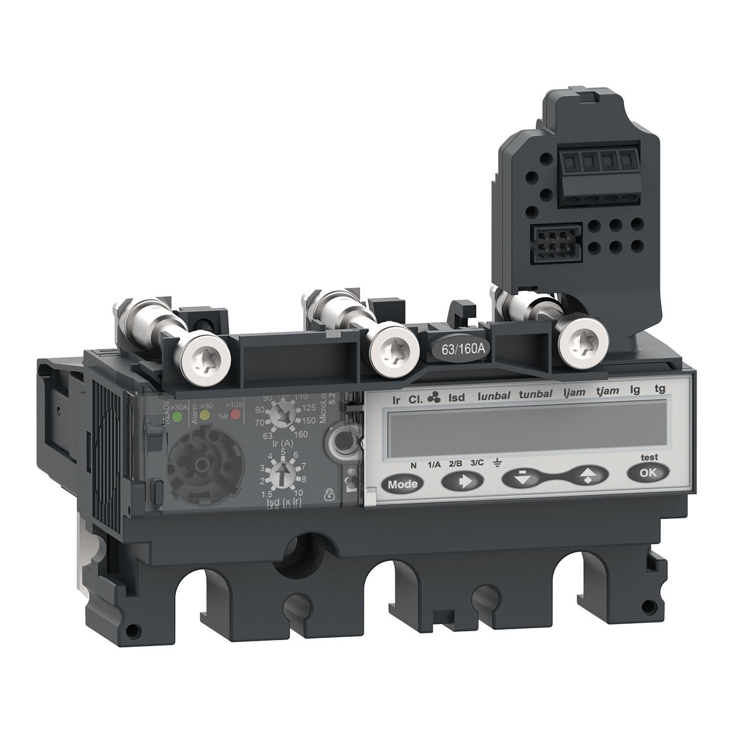 C1035E100 Trip unit MicroLogic 5.2E, ComPacT NSX100/160/250, 3 poles, electronic basic protections, energy meter, 100A rating