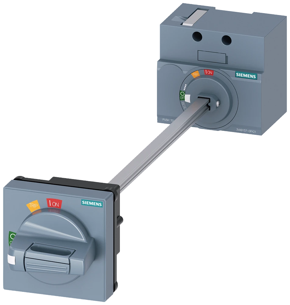 3VA9157-0FK21 Siemens oveen kiinnitettävä pyörivä käyttölaitestandardi IEC IP65 ovilukitustarvikkeella malleille: 3VA10/11