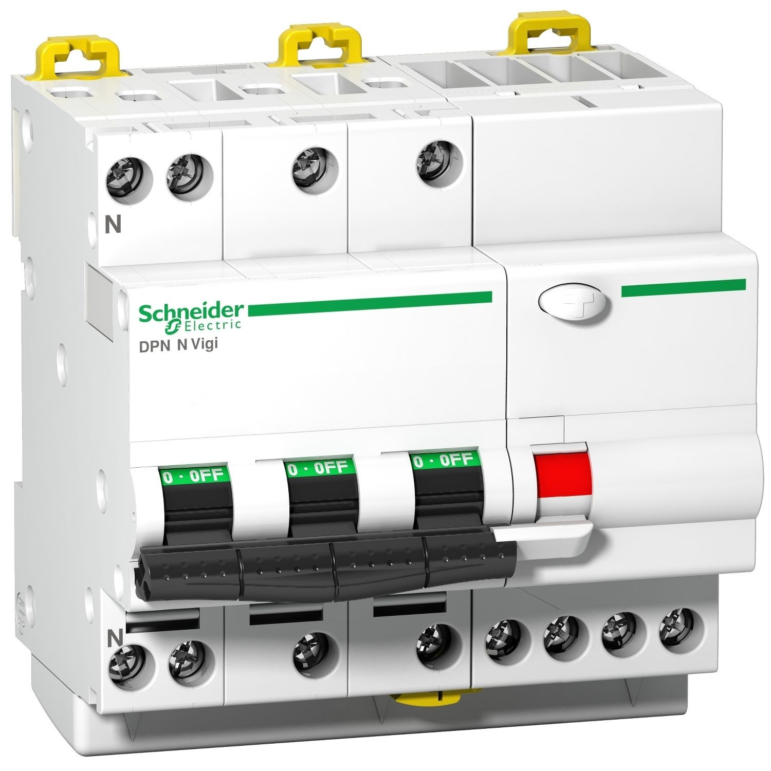 Schneider Electric A9D31710 Acti9 DPN N Vigi - RCBO - 3P+N - 10A - C Curve - 6000A - 30mA - type AC