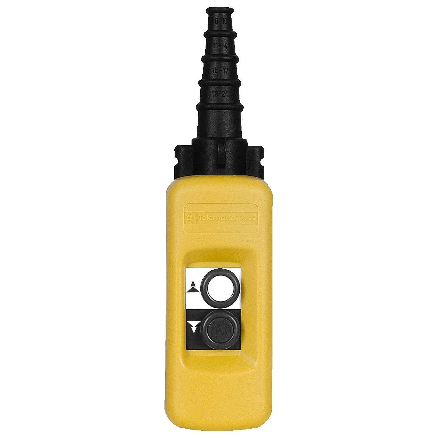 XACA291 Pendant control station, Harmony XAC, plastic, yellow, 2 push buttons with 2NO+1NC
