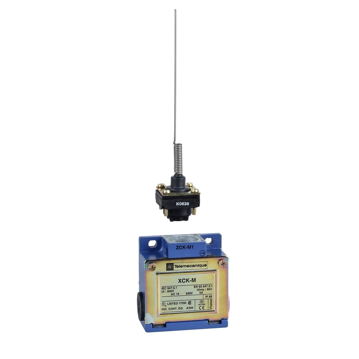 Telemecanique XCKM106 Limit switch, Limit switches XC Standard, XCKM, cats whisker, 1NC+1 NO, snap action, Pg11