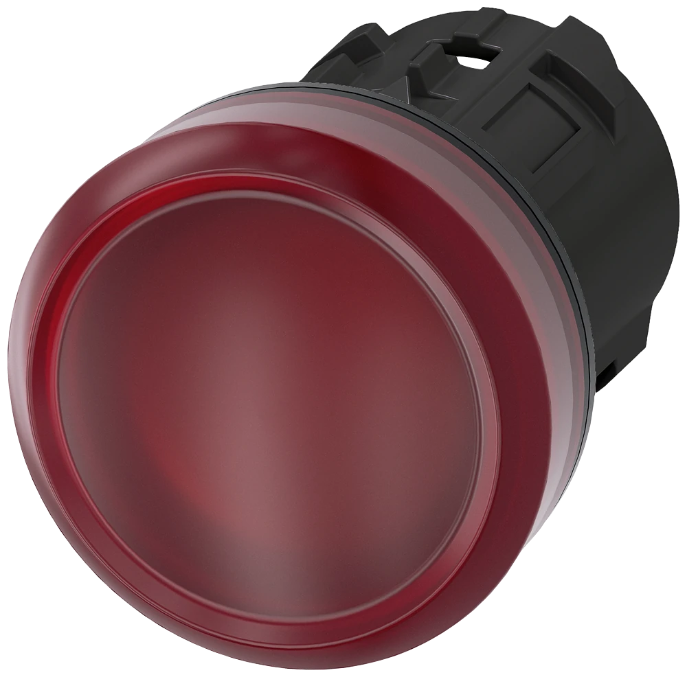 3SU1001-6AA20-0AA0 Indicator lights, 22 mm, round, plastic, red, lens, smooth